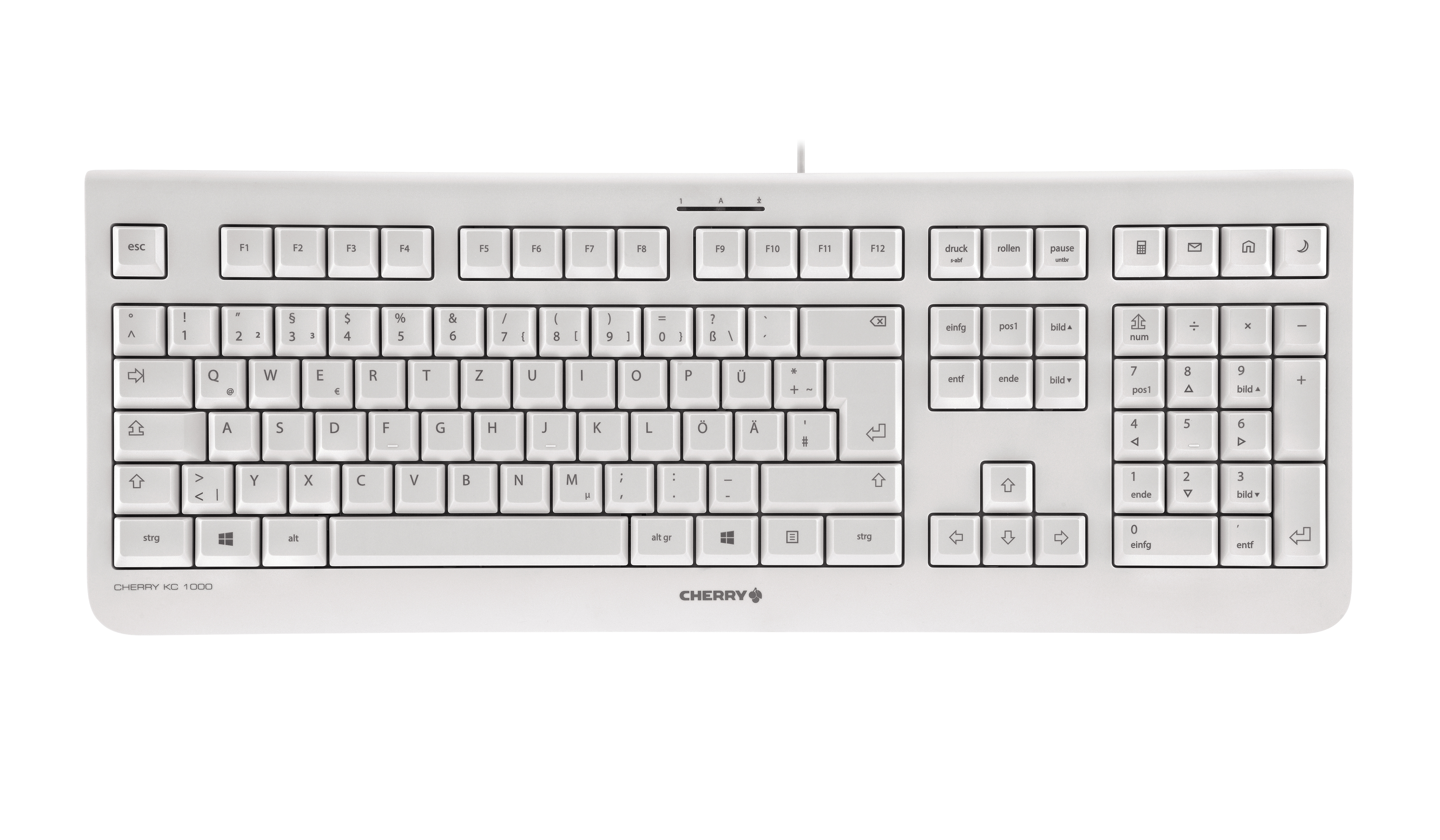 CHERRY KC 1000 tastatur Universel USB QWERTY Nordisk Grå