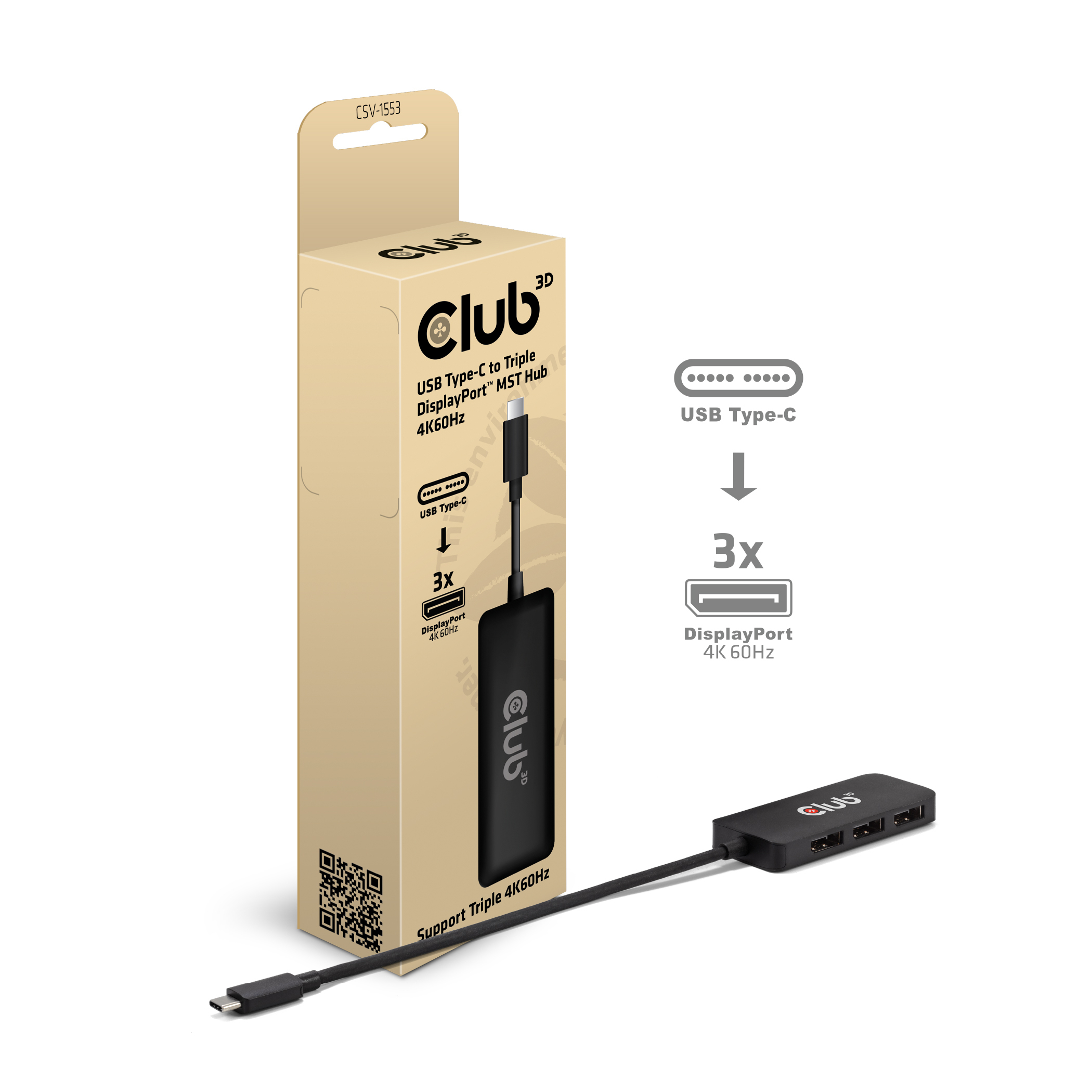 CLUB3D CSV-1553 interface hub USB Type-C Sort
