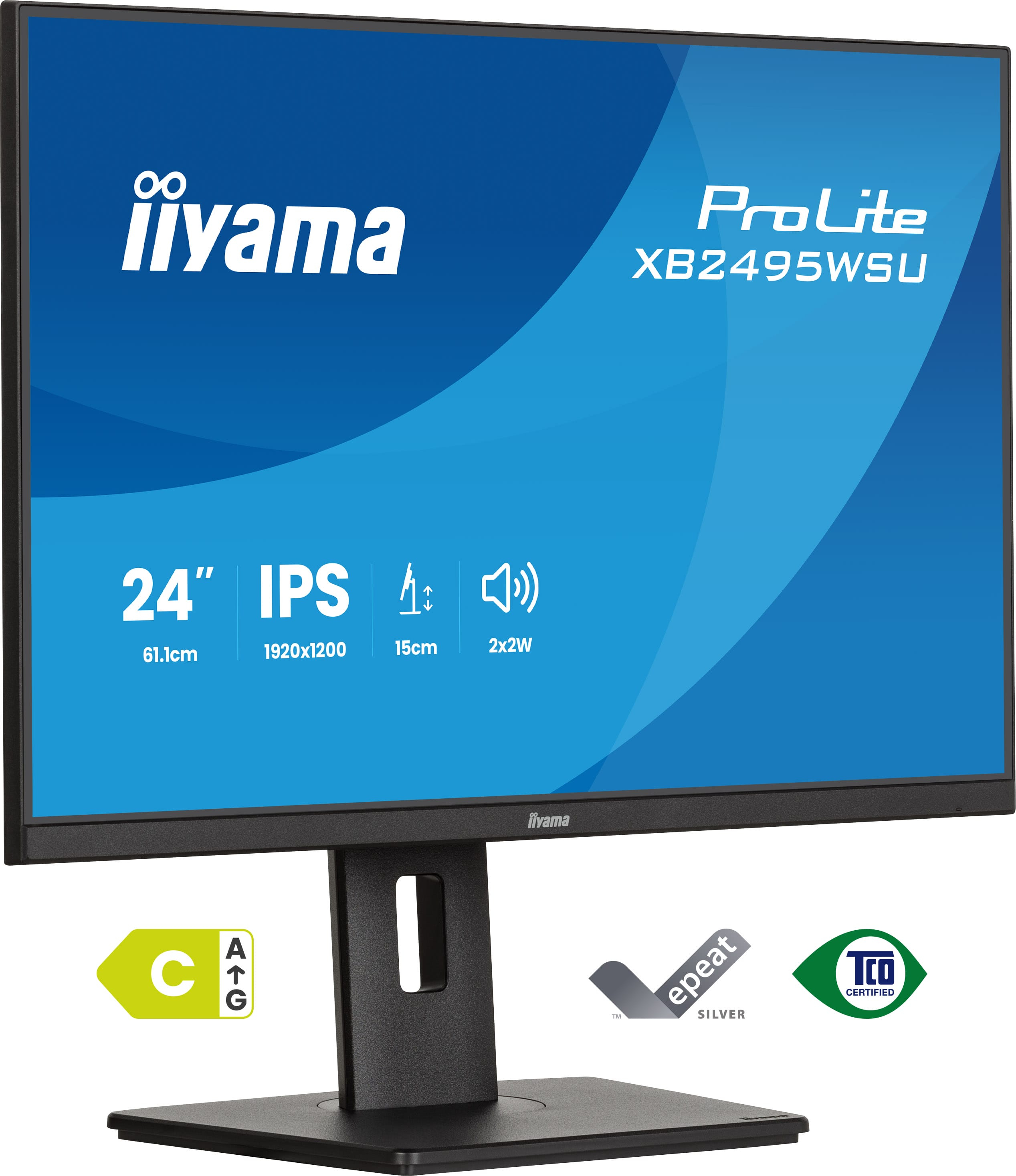 iiyama ProLite XB2495WSU-B1 computerskærm 61,2 cm (24.1") 1920 x 1200 pixel Fuld HD LCD Sort