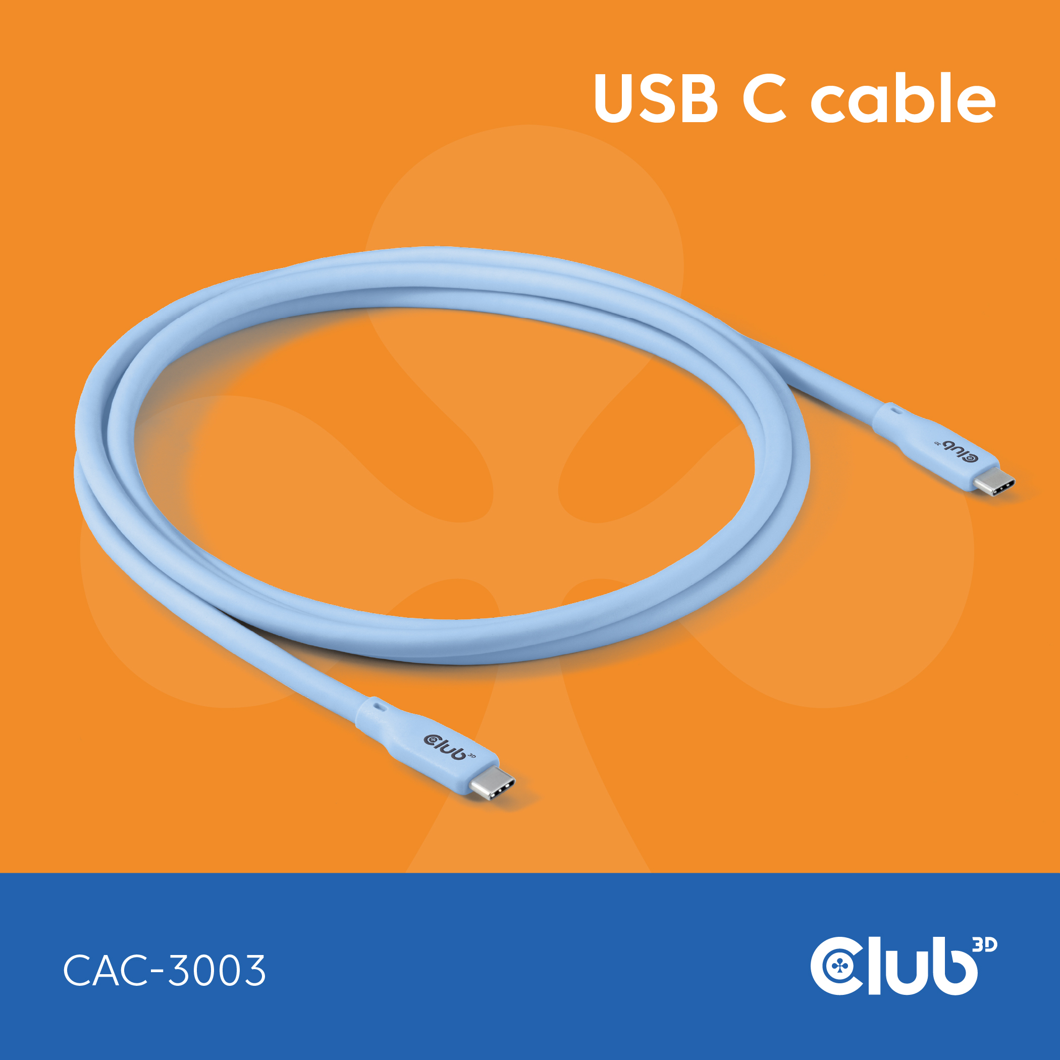 CLUB3D CAC-3003 USB-kabel USB4 Gen 3x2 2 m USB C Blå