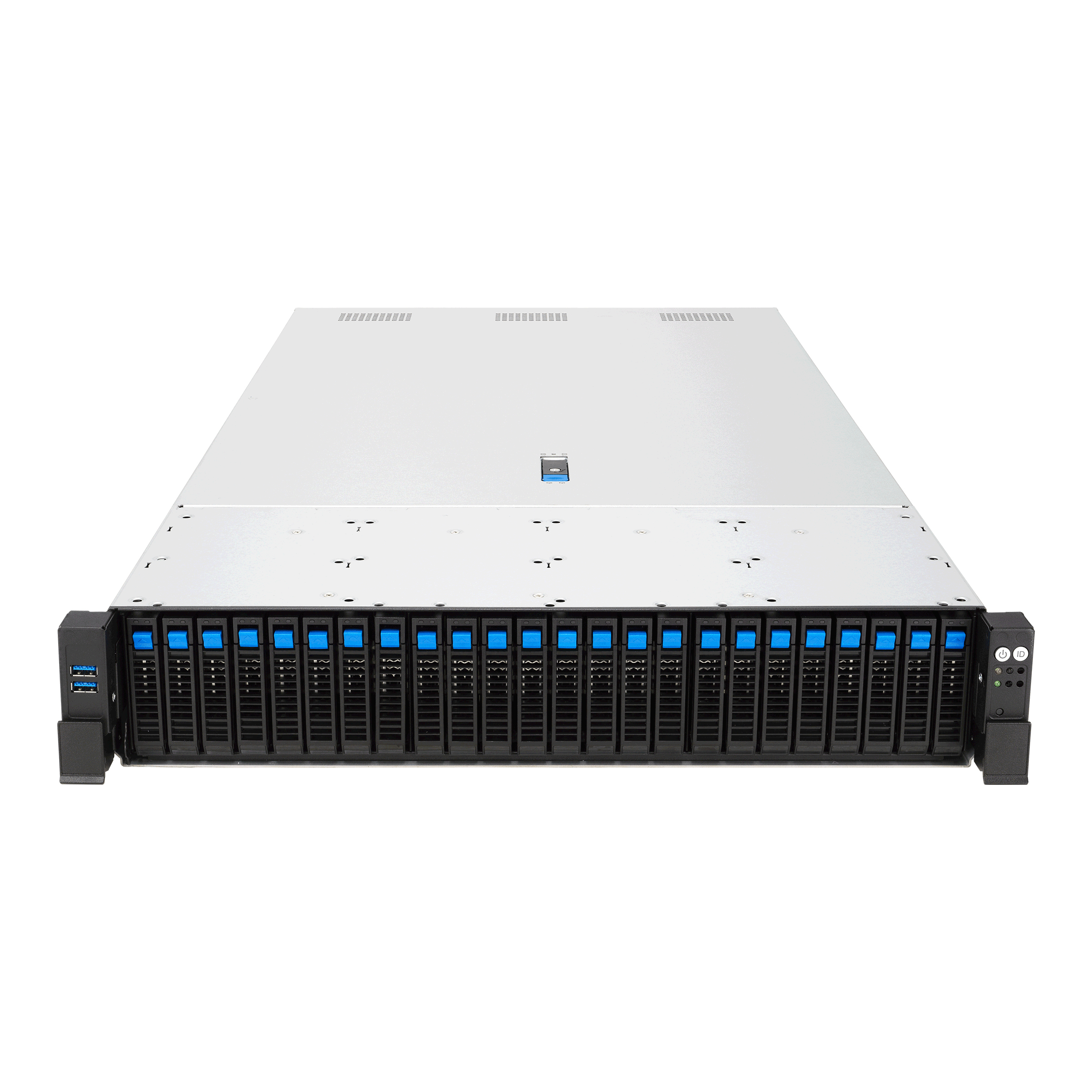 ASUS RS720-E12-RS24G Stativ (2U) Sort, Sølv