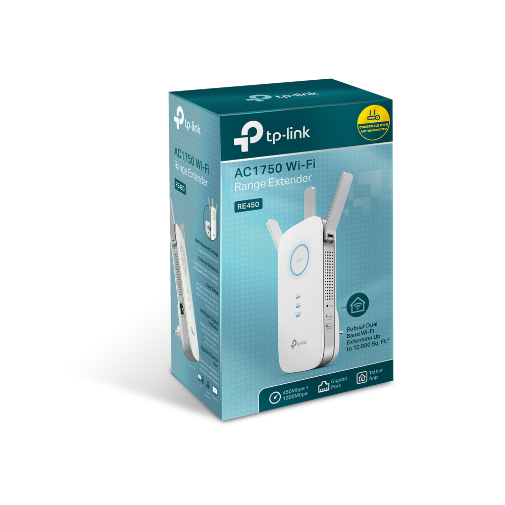 TP-Link RE450 Netværkssender & -modtager Hvid 10, 100, 1000 Mbit/s