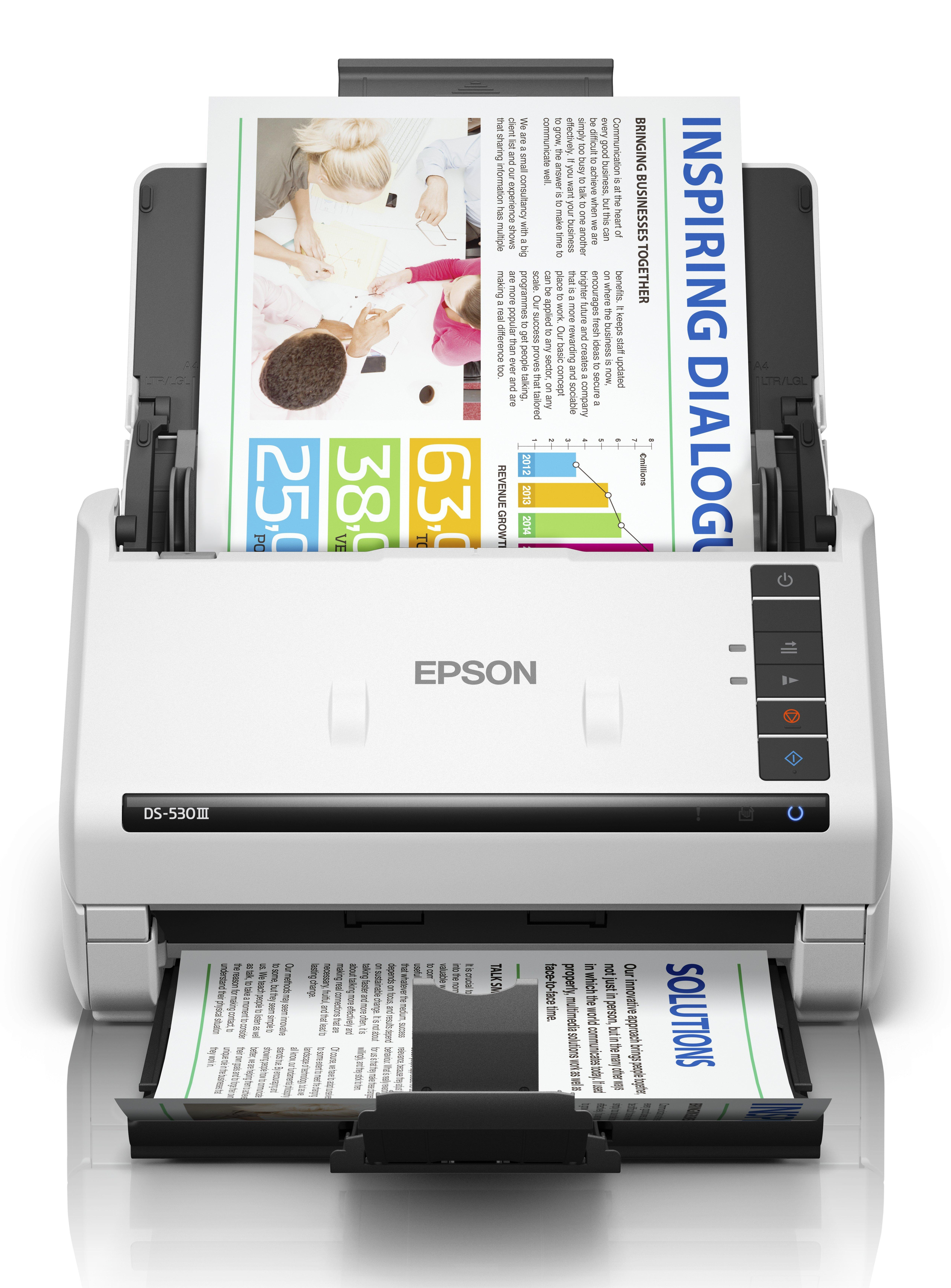 Epson WorkForce DS-530III Skanner med papir-tilførsel 600 x 600 dpi A4 Hvid