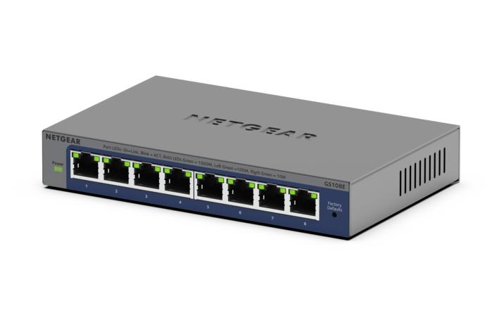 NETGEAR GS108Ev4 Ikke administreret L2/L3 Gigabit Ethernet (10/100/1000) Grå