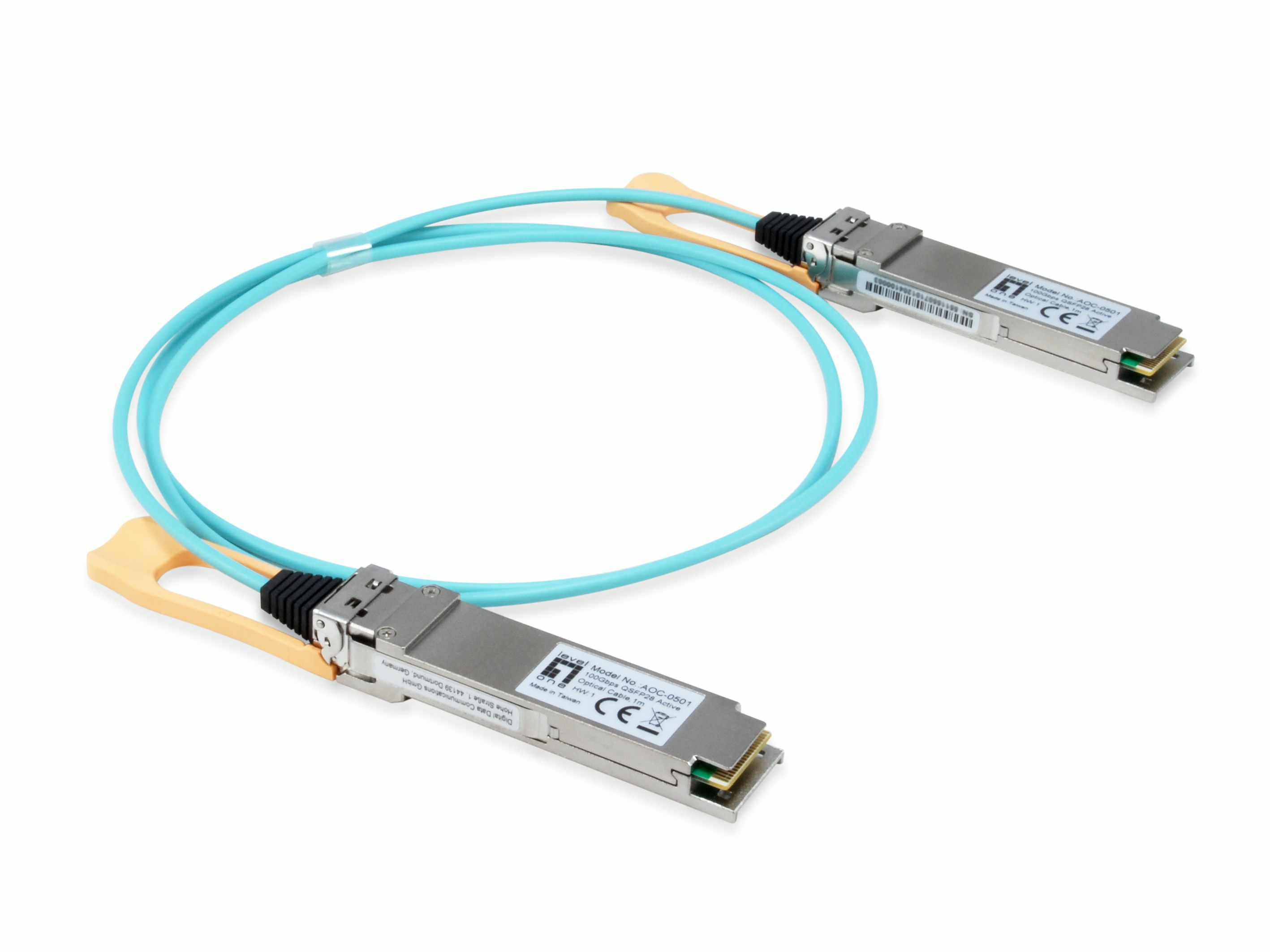 LevelOne AOC-0503 modul til netværksmodtager Fiberoptisk 103100 Mbit/s QSFP28 850 nm