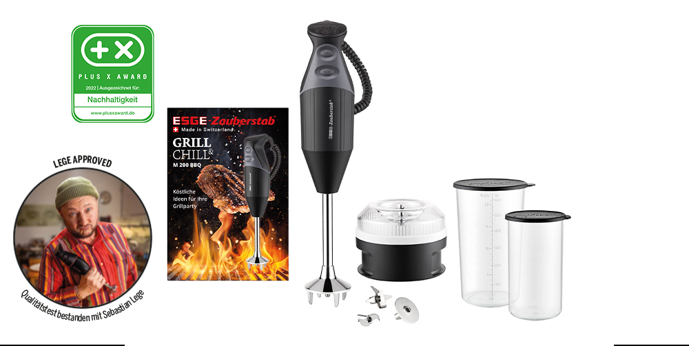 ESGE M 200 BBQ 10 L Nedsænkning blender 200 W Sort, Krom