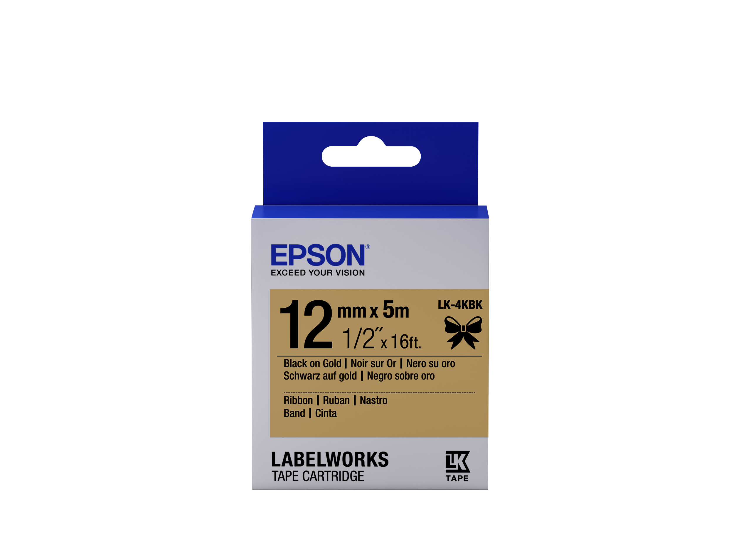 Epson LK-4KBK etiketbånd Sort på guld