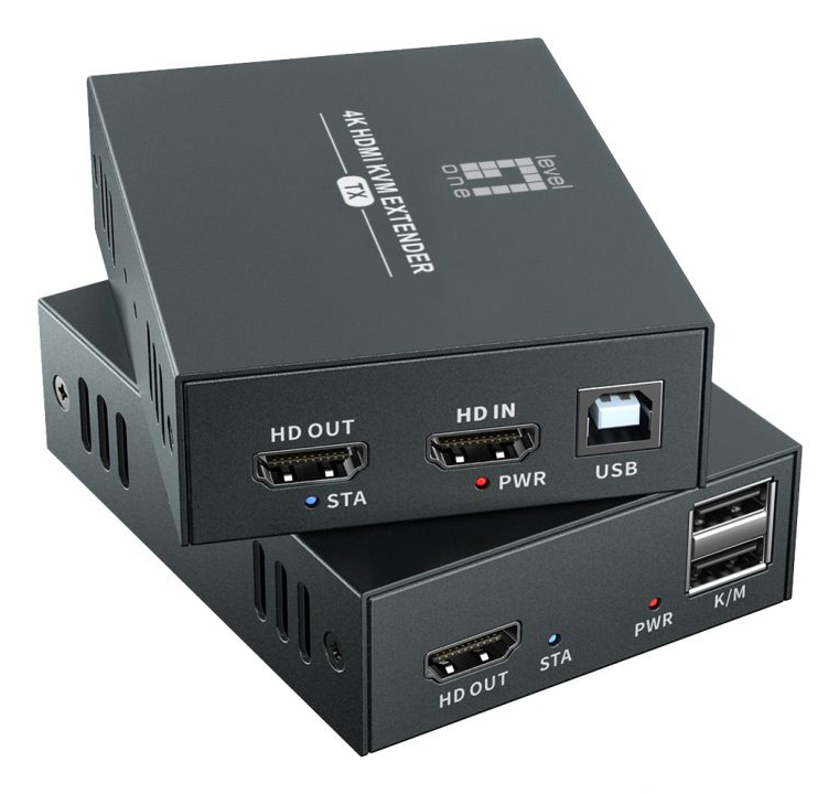 LevelOne HVE-8111 AV forlænger AV sender & modtager Sort