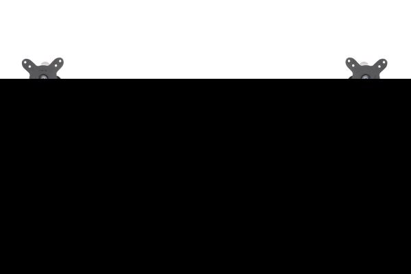 BakkerElkhuizen BE Flexible Dual 88,9 cm (35") Skrivebord Grå