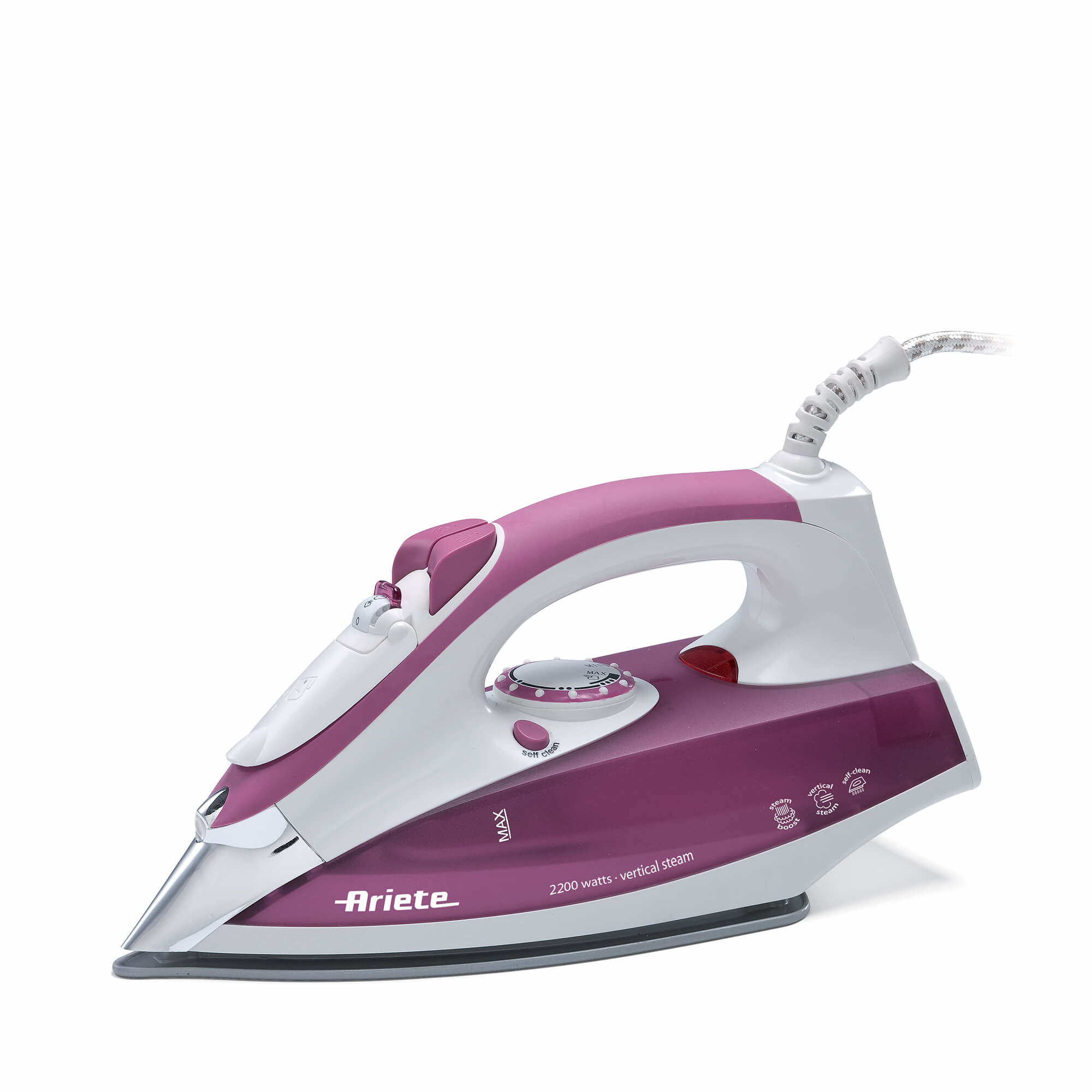 Ariete 6215/00 Dampstrygejern Rustfri strygesål 2200 W Lilla, Hvid