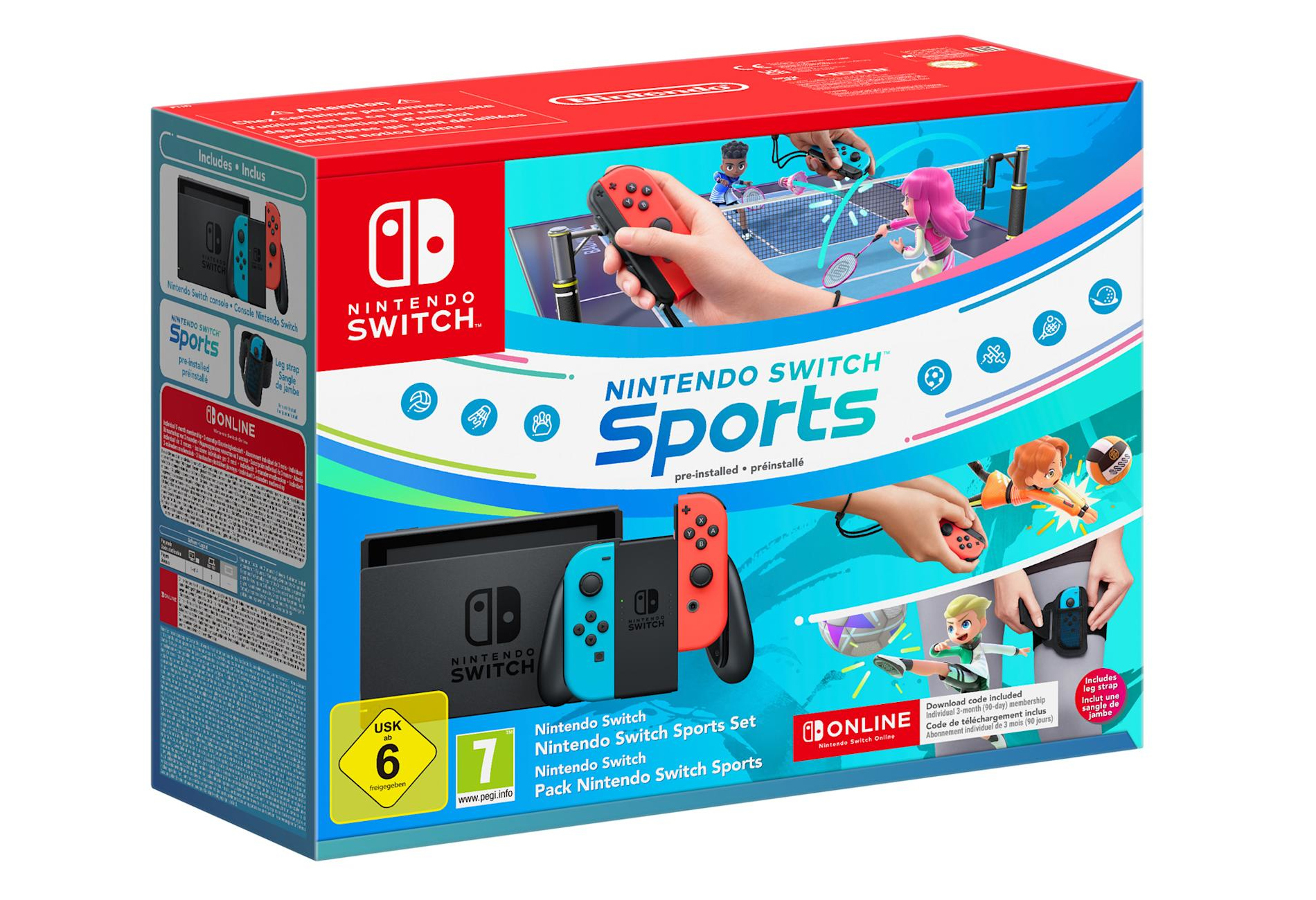 Nintendo Switch Sports Set bærbar spilkonsol 15,8 cm (6.2") 32 GB Berøringsskærm Wi-Fi Blå, Grå, Rød