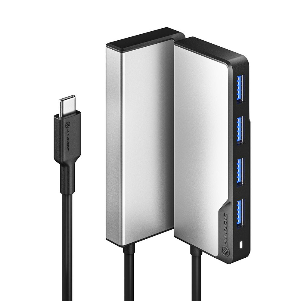 ALOGIC UCFUUA-SGR interface hub USB 3.2 Gen 1 (3.1 Gen 1) Type-C 5000 Mbit/s Sort, Sølv