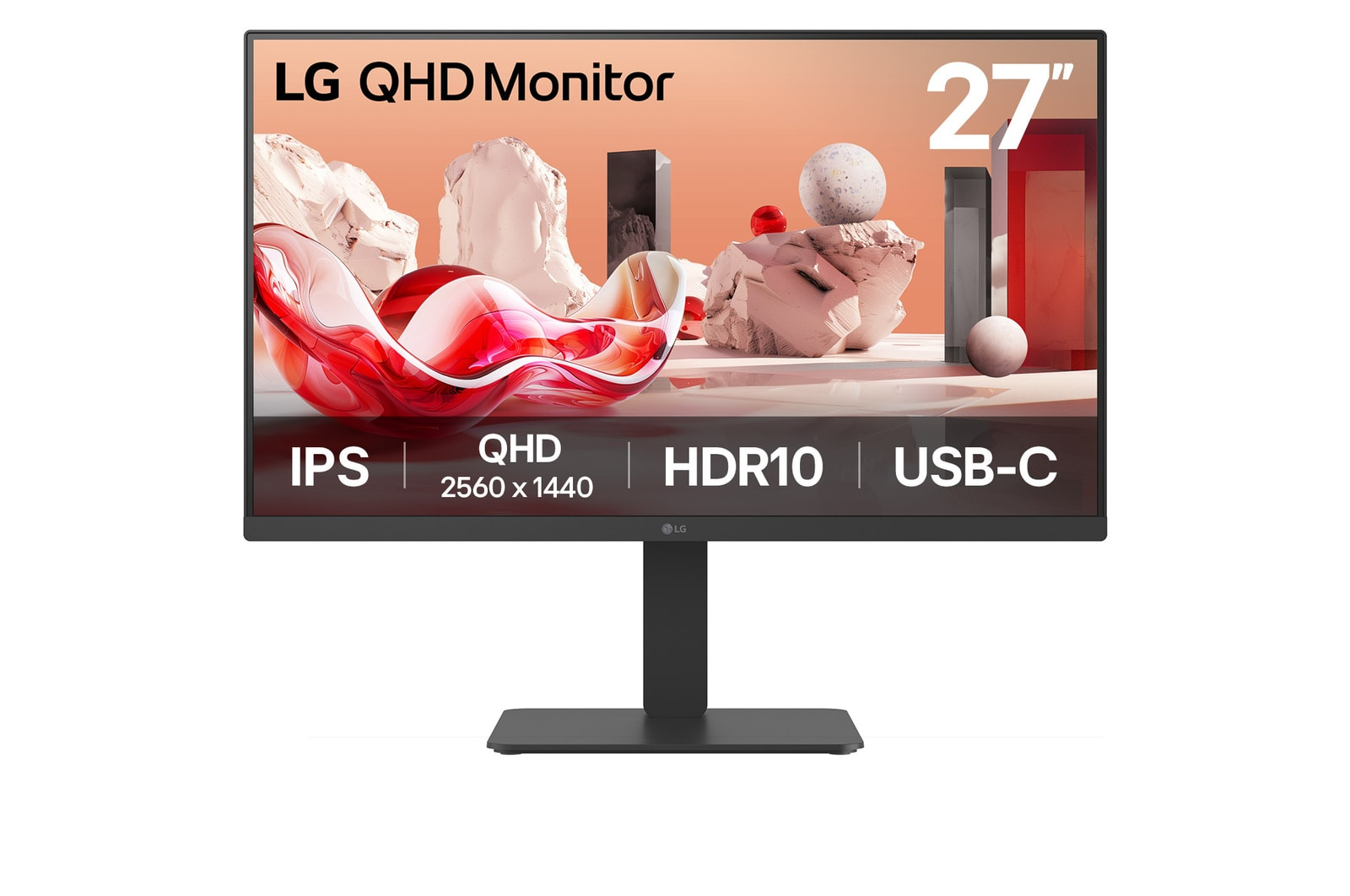 LG 27BA65QB-B.AEU computerskærm 68,6 cm (27") 2560 x 1440 pixel Wide Quad HD LED Sort
