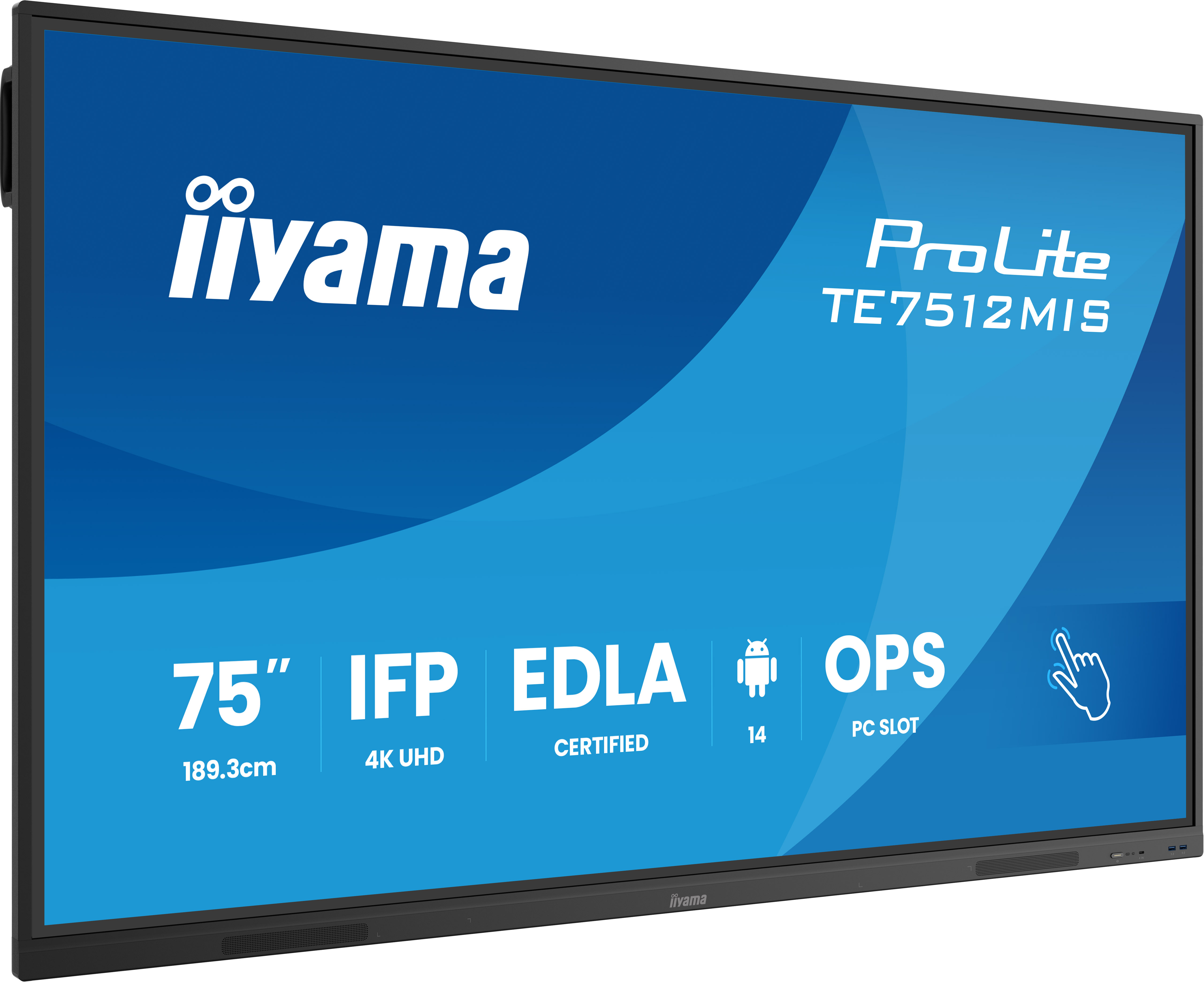 iiyama TE7512MIS-B4AG skilte display Digital fladpaneldisplay 165,1 cm (65") LCD Wi-Fi 400 cd/m² 4K Ultra HD Sort Berøringsskærm Indbygget processer Android 11 24/7