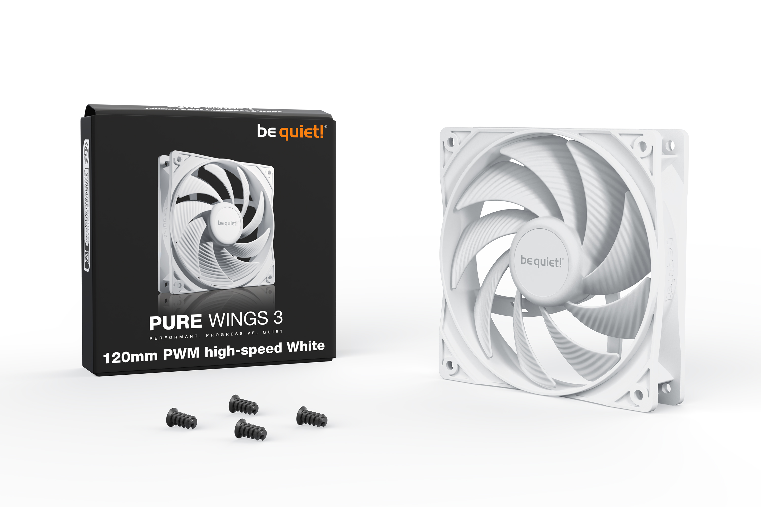 be quiet! Pure Wings 3 120mm PWM high-speed White Computerkabinet Ventilator 12 cm Hvid 1 stk