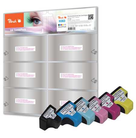 Peach 319010 blækpatron 5 stk Sort, Blå, Lys cyan, Lys magenta, Magenta, Gul