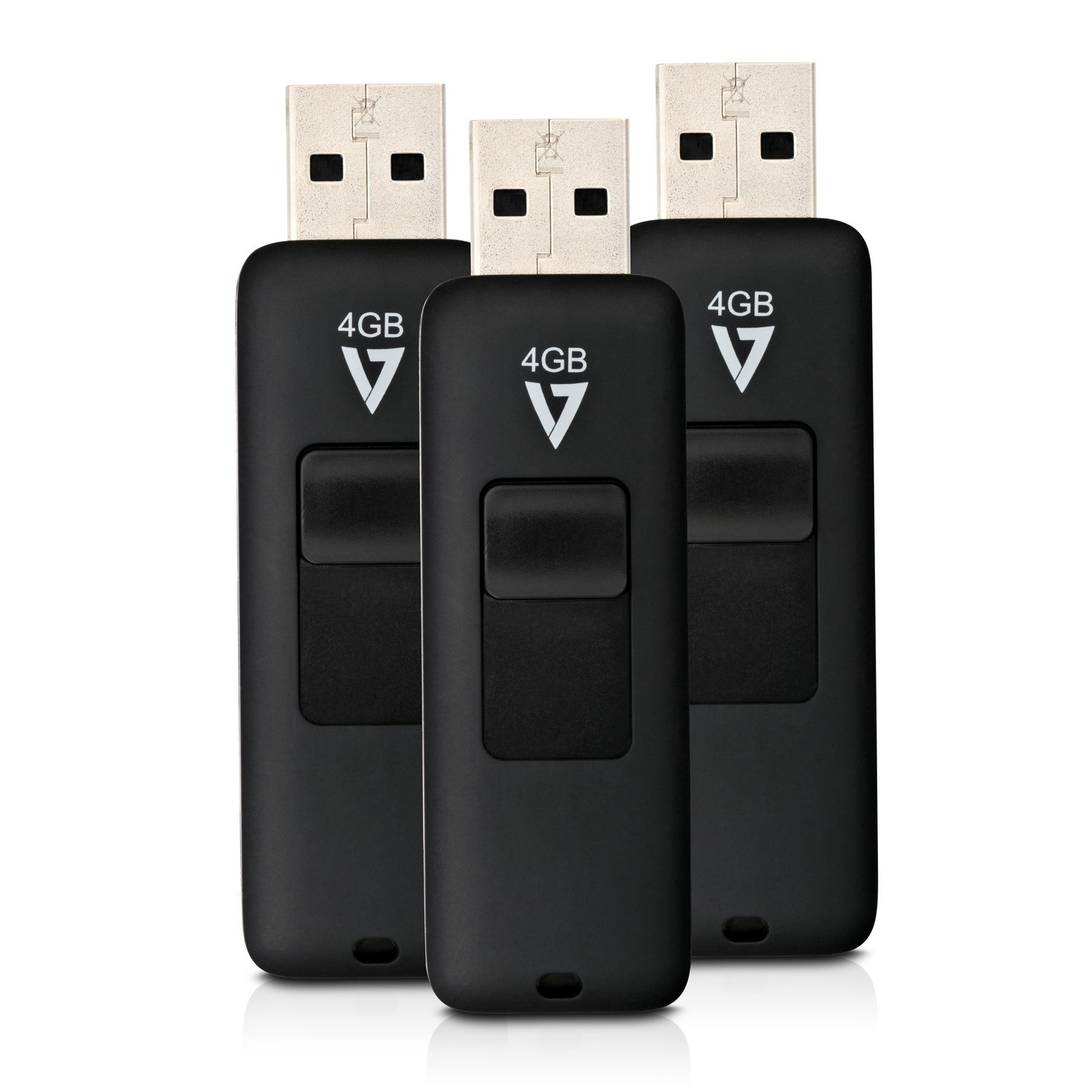 V7 VF24GAR-3PK-3E USB-nøgle 4 GB USB Type-A 2.0 Sort