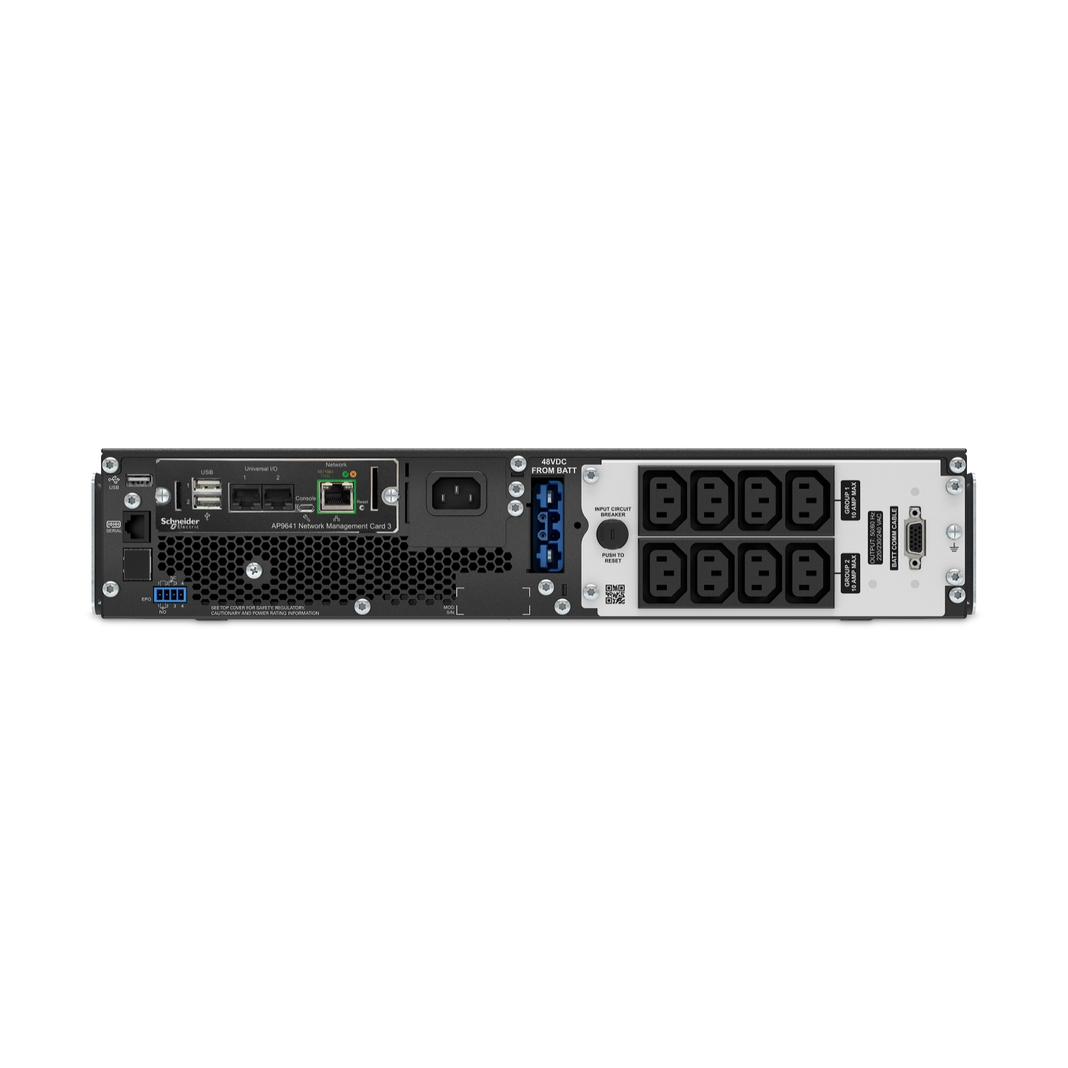 APC SRT1500UXI-NCLI UPS-enhed Dobbeltkonvertering (online) 1,5 kVA 1350 W 8 AC stikkontakt(er)