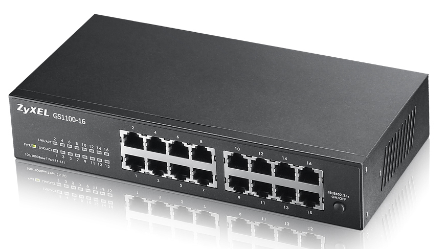 Zyxel GS1100-16 Ikke administreret Gigabit Ethernet (10/100/1000) Sort