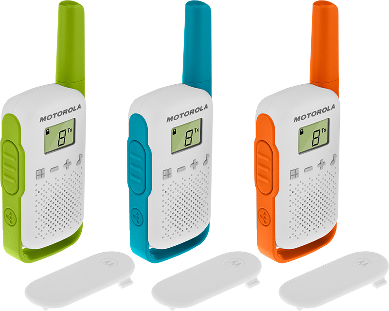 Motorola T42 to-vejs radio 16 kanaler Blå, Grøn, Orange, Hvid