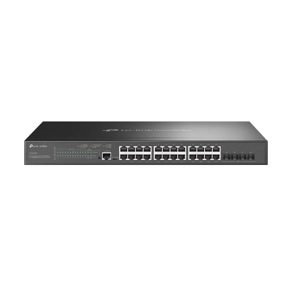 TP-Link Omada SG3428XMP netværksswitch Administreret L2+ Gigabit Ethernet (10/100/1000) Strøm over Ethernet (PoE) 1U Sort