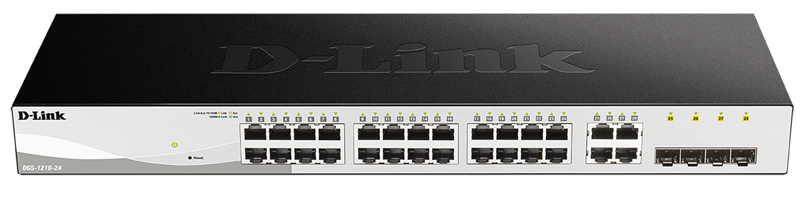 D-Link DGS-1210-24 Administreret L2 Gigabit Ethernet (10/100/1000) 1U Sort