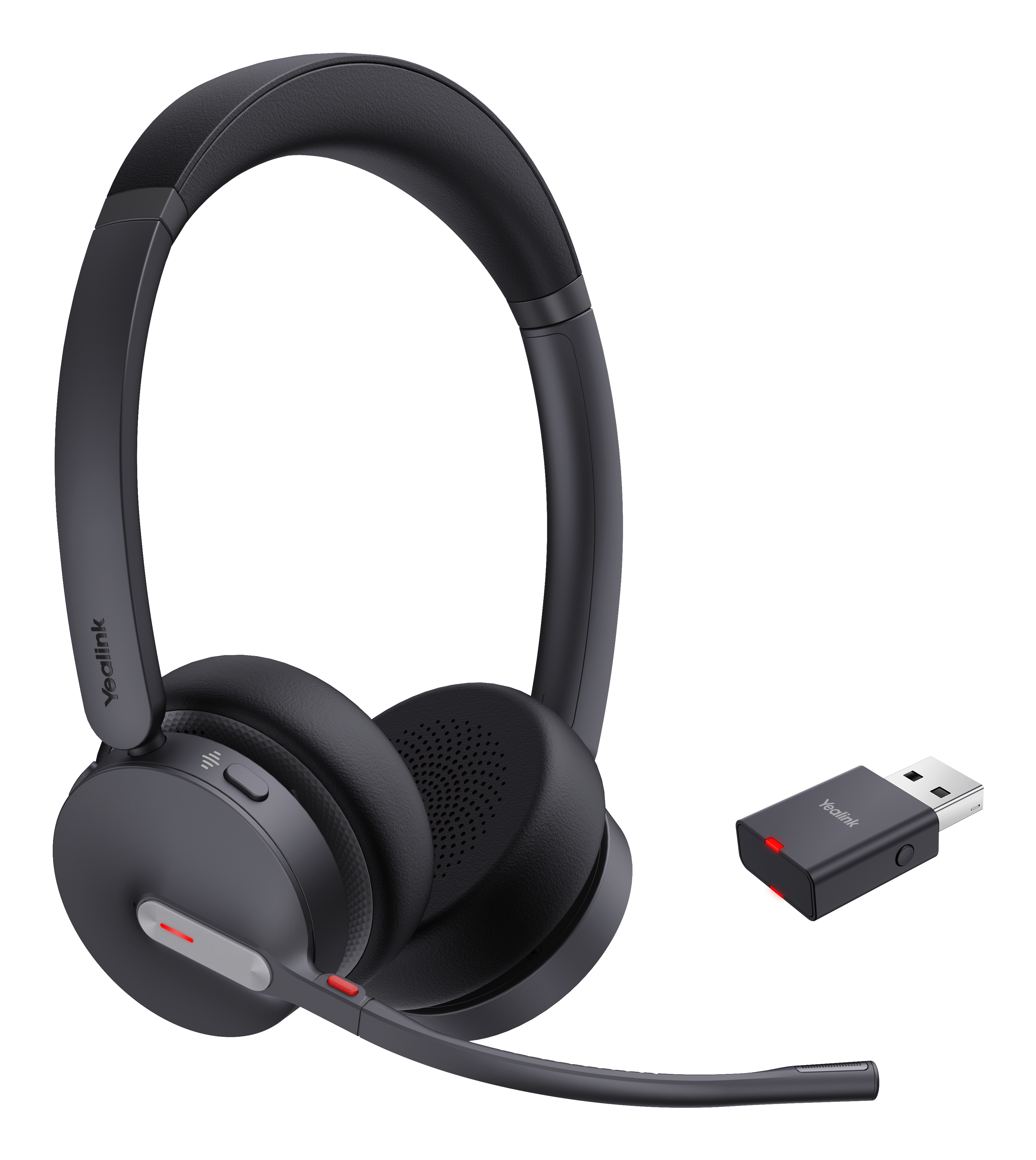 Yealink WH64 Hybrid Dual UC Headset Trådløs Kontor/Callcenter Micro-USB Bluetooth Sort