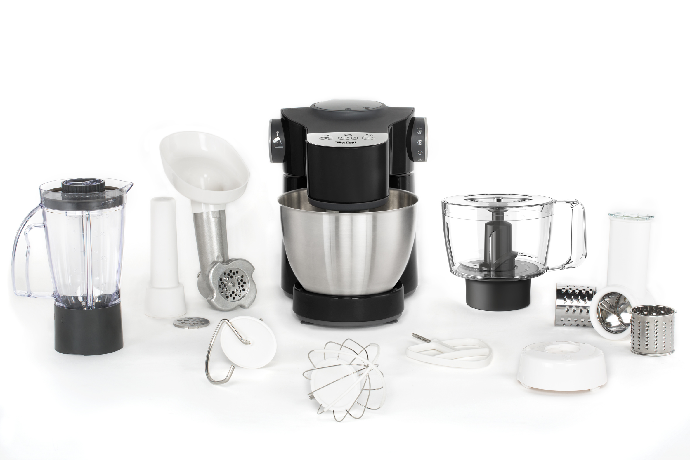 Tefal Wizzo QB3198 foodprocessor 1000 W 4 L Sort, Rustfrit stål