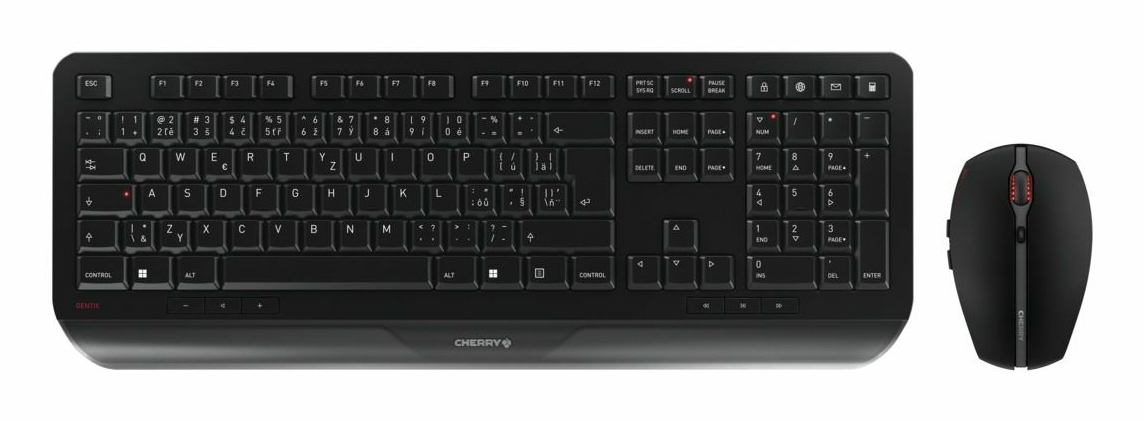 CHERRY JD-7000CS-2 tastatur Mus inkluderet Hjemme/kontor RF trådløst QWERTZ Tjekkisk, Slovakisk Sort