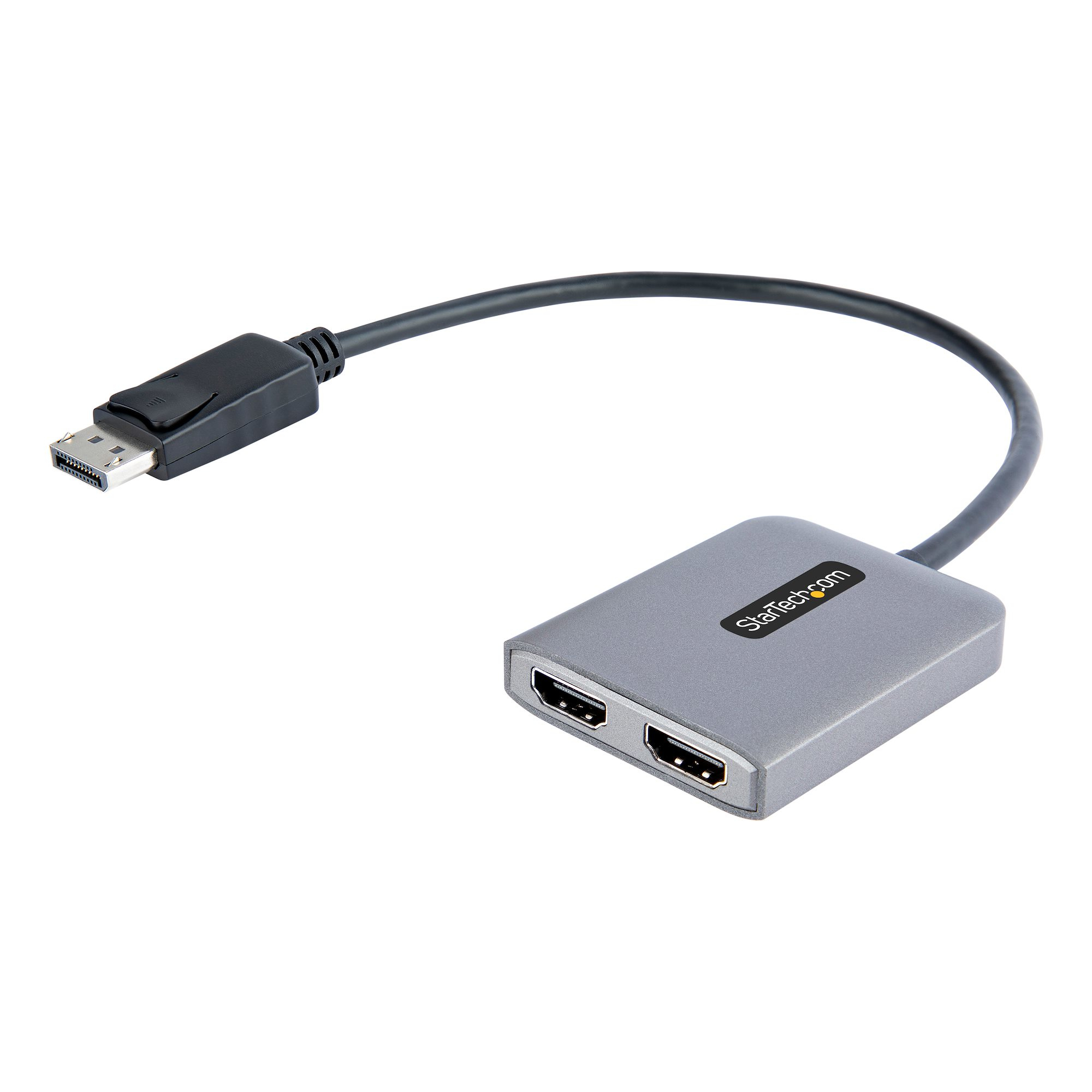 StarTech.com MST14DP122HD videokabel adapter 0,3 m DisplayPort 2 x HDMI Sort, Grå