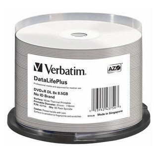 Verbatim DataLifePlus 8,5 GB DVD+R DL 50 stk