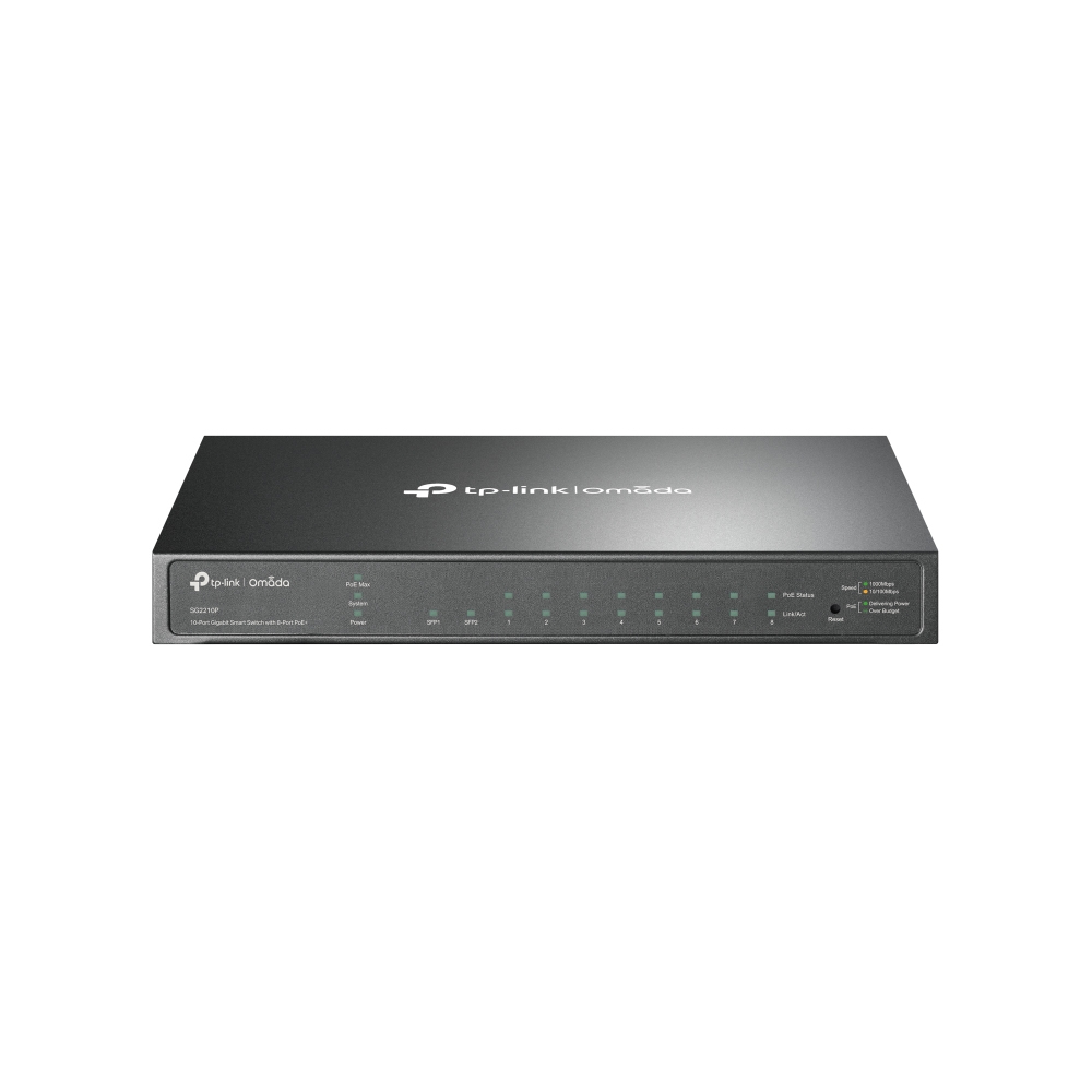 TP-Link Omada SG2210P netværksswitch Administreret L2/L2+ Gigabit Ethernet (10/100/1000) Strøm over Ethernet (PoE) Sort