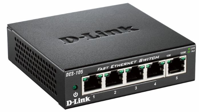D-Link DES-105 Ikke administreret L2 Sort
