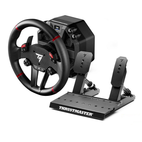Thrustmaster T598 Sort, Rød USB Rat + Pedaler Analog/digital PC, PlayStation 4, PlayStation 5