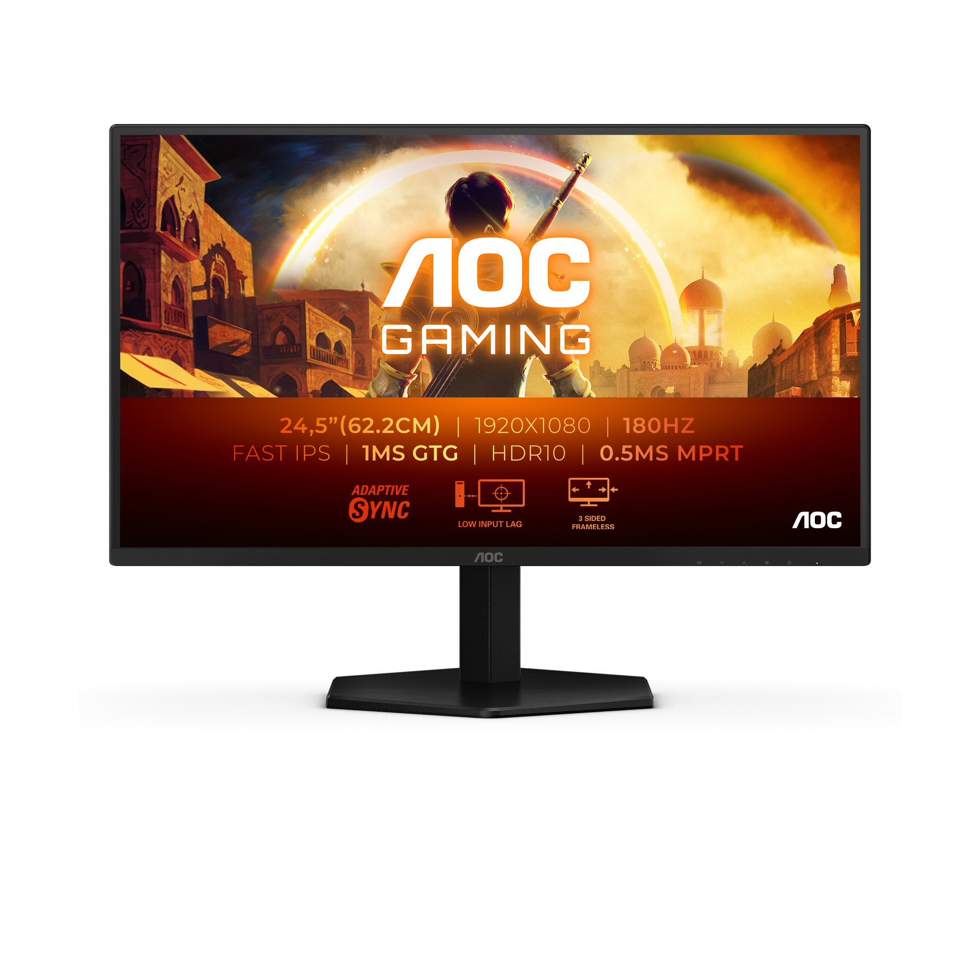 AOC G4 25G42E computerskærm 62,2 cm (24.5") 1920 x 1080 pixel Fuld HD LED Sort, Rød