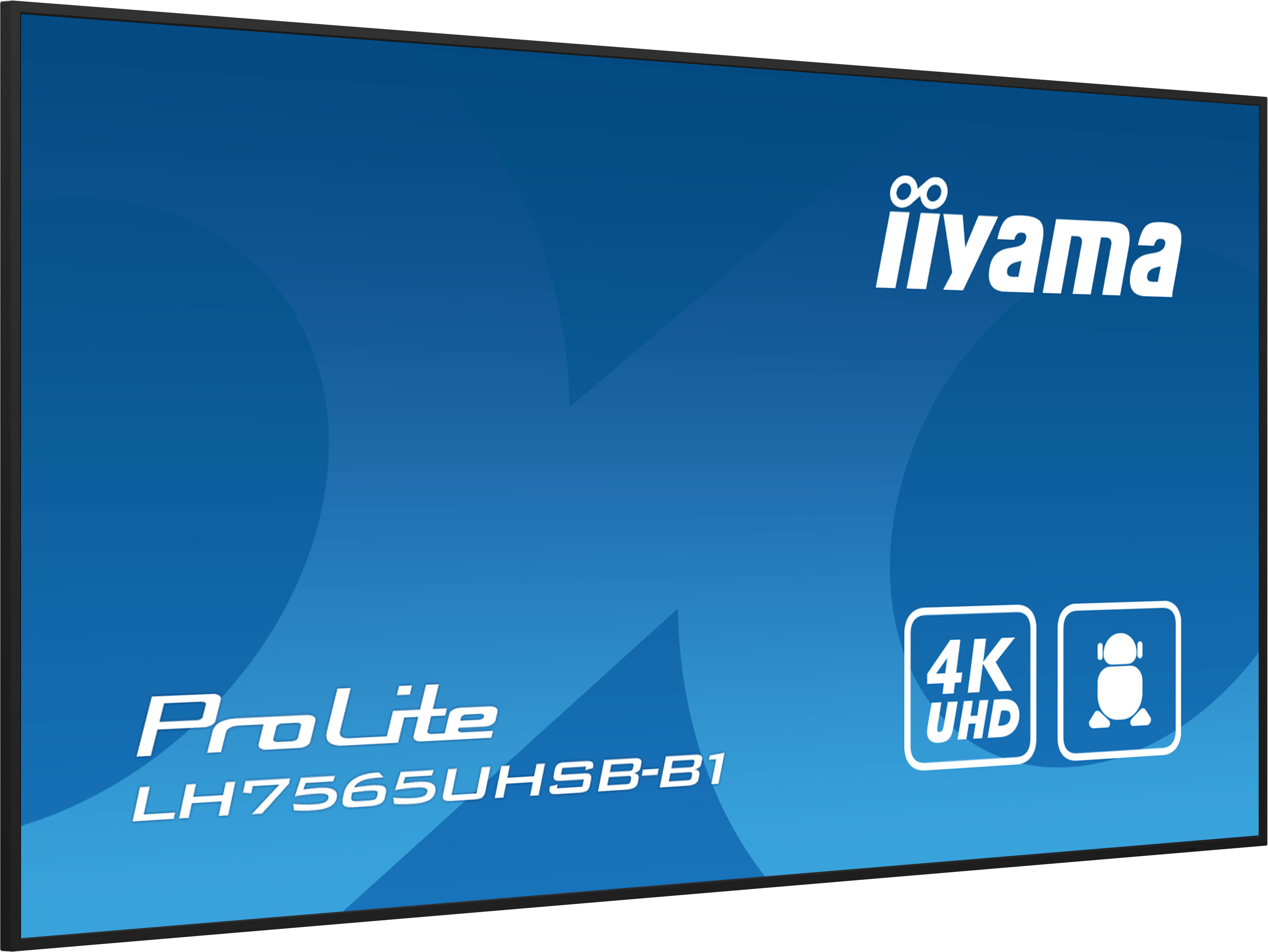 iiyama LH7565UHSB-B1 skilte display Kiosk design 189,2 cm (74.5") LED Wi-Fi 800 cd/m² 4K Ultra HD Sort Indbygget processer Android 11 24/7