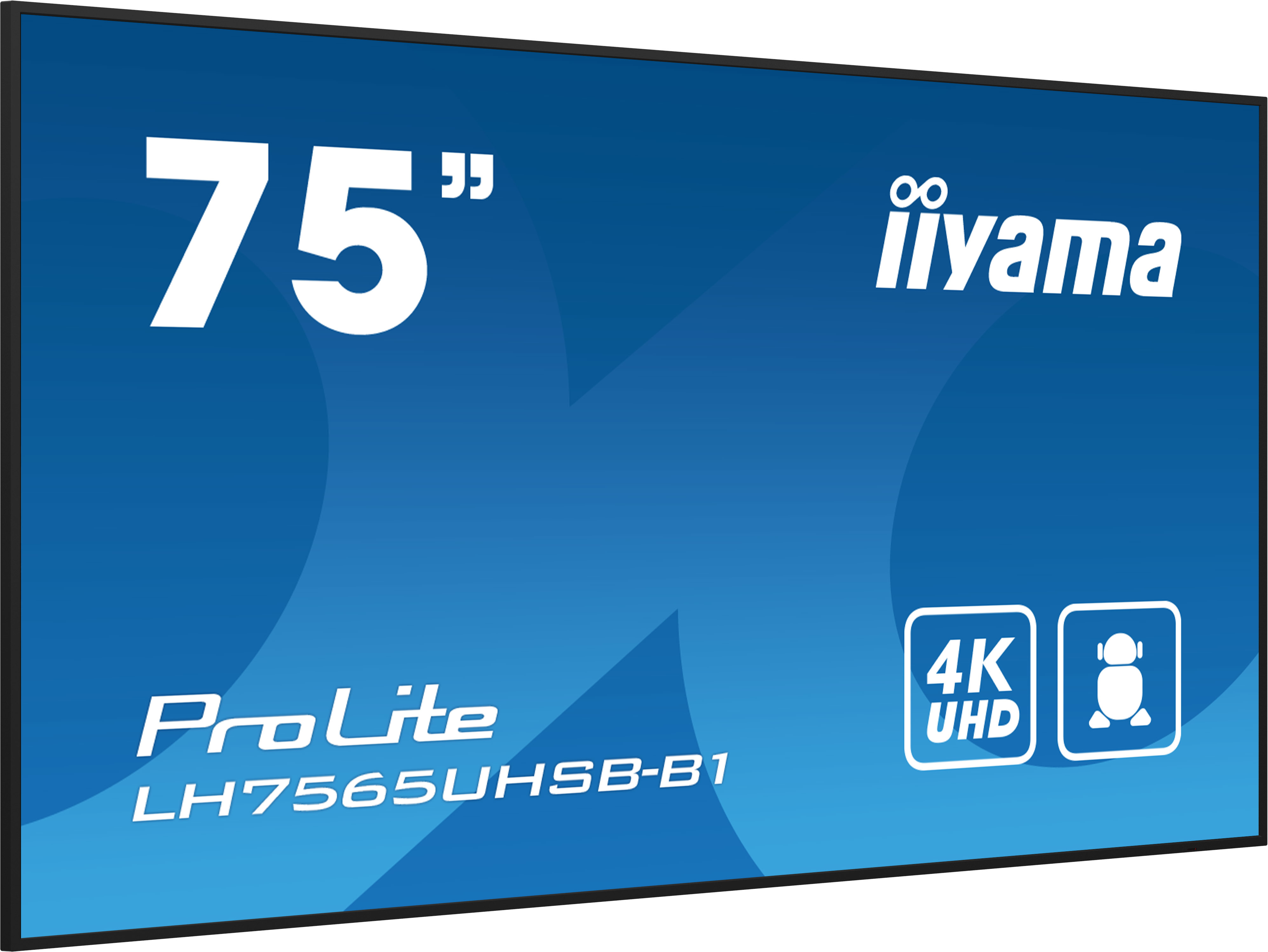 iiyama LH7565UHSB-B1 skilte display Kiosk design 189,2 cm (74.5") LED Wi-Fi 800 cd/m² 4K Ultra HD Sort Indbygget processer Android 11 24/7