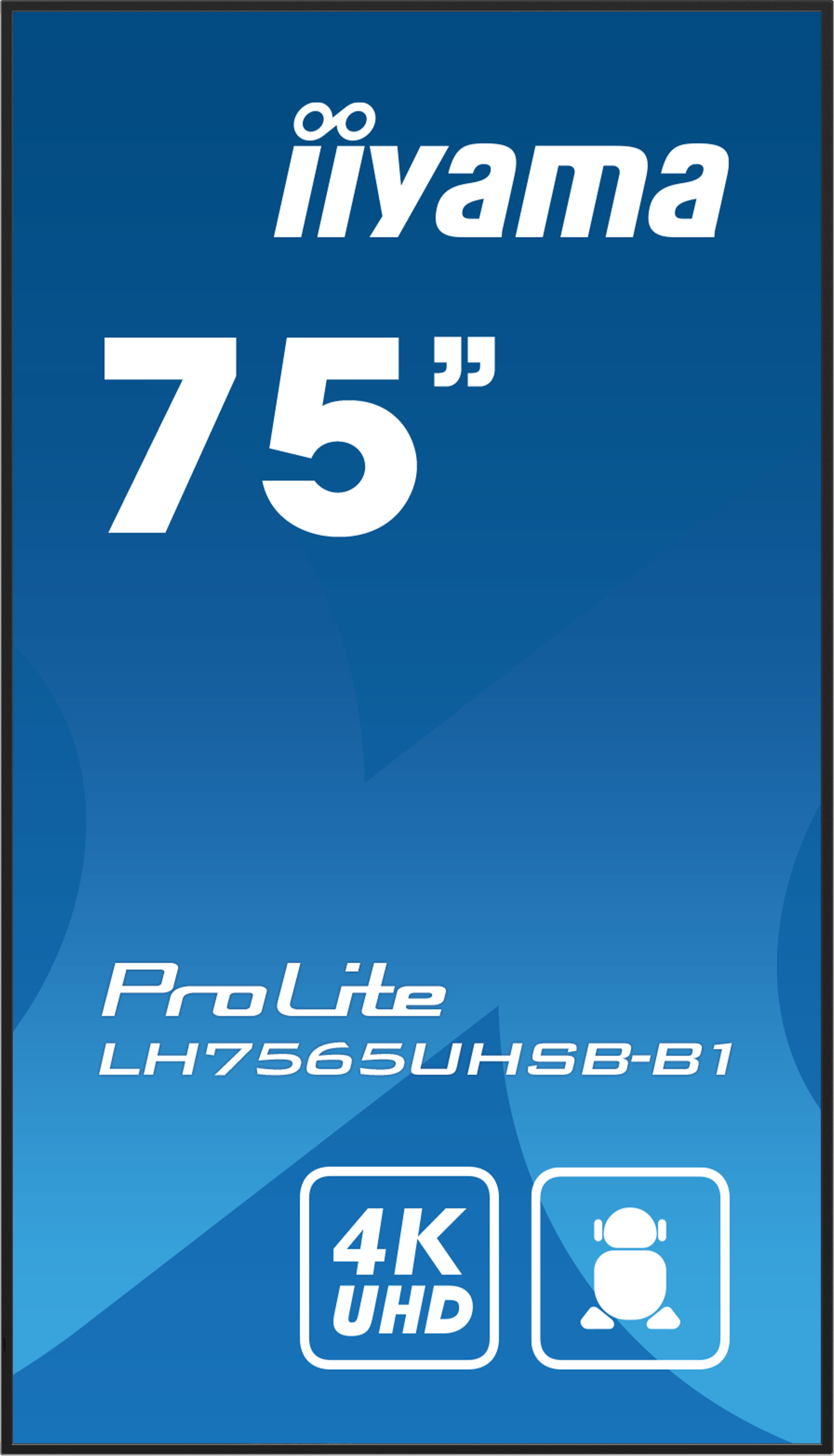 iiyama LH7565UHSB-B1 skilte display Kiosk design 189,2 cm (74.5") LED Wi-Fi 800 cd/m² 4K Ultra HD Sort Indbygget processer Android 11 24/7