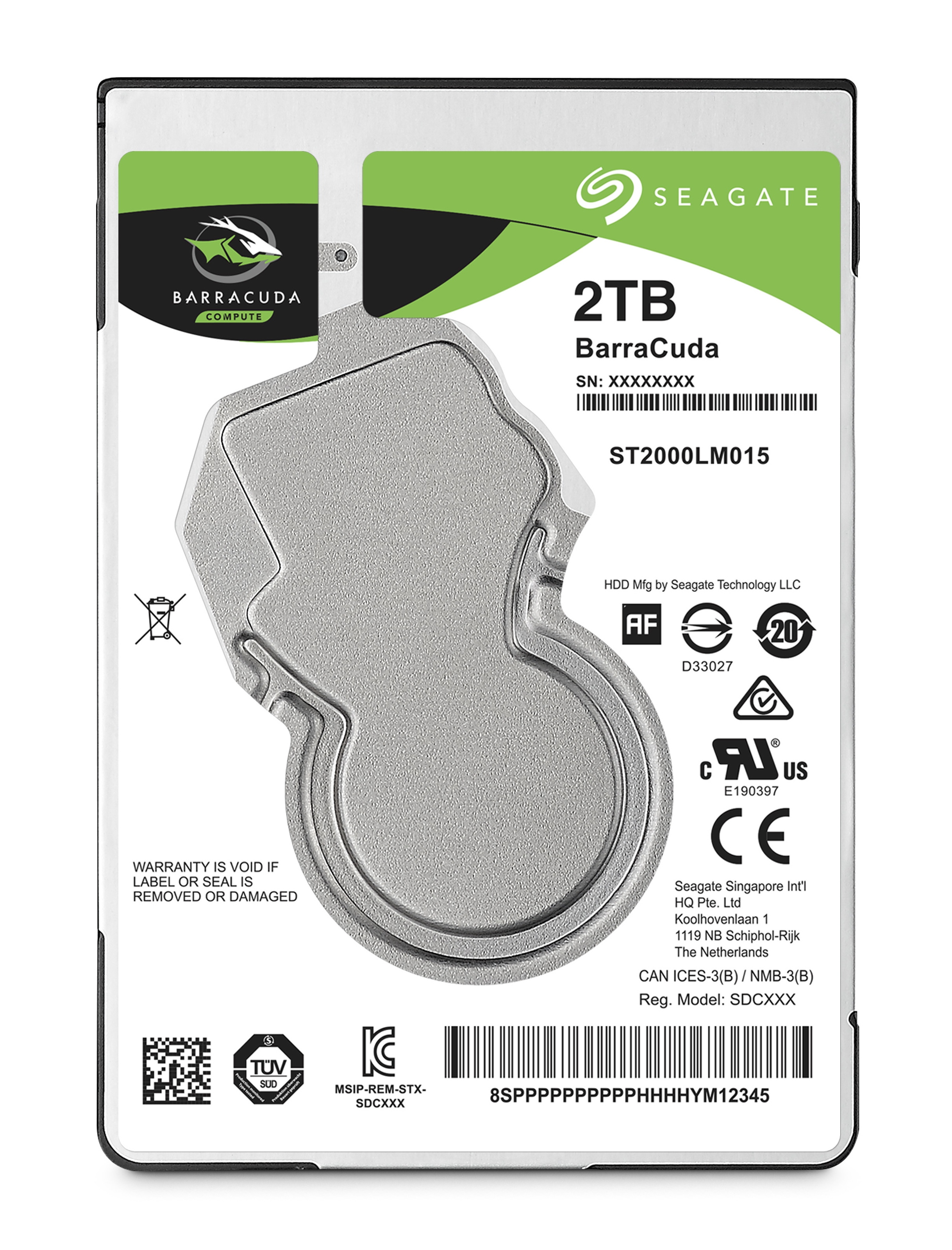 Seagate Barracuda 2.5" harddisk 2 TB 5400 rpm 128 MB 2.5" Serial ATA III