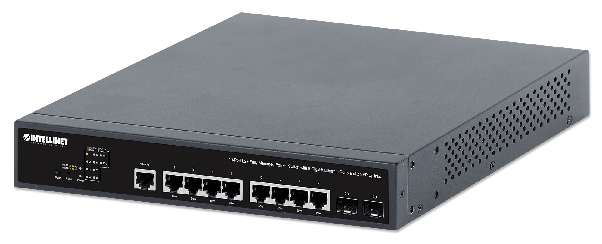 Intellinet 562003 netværksswitch Administreret L2+/L3 Gigabit Ethernet (10/100/1000) Strøm over Ethernet (PoE) 1U Sort