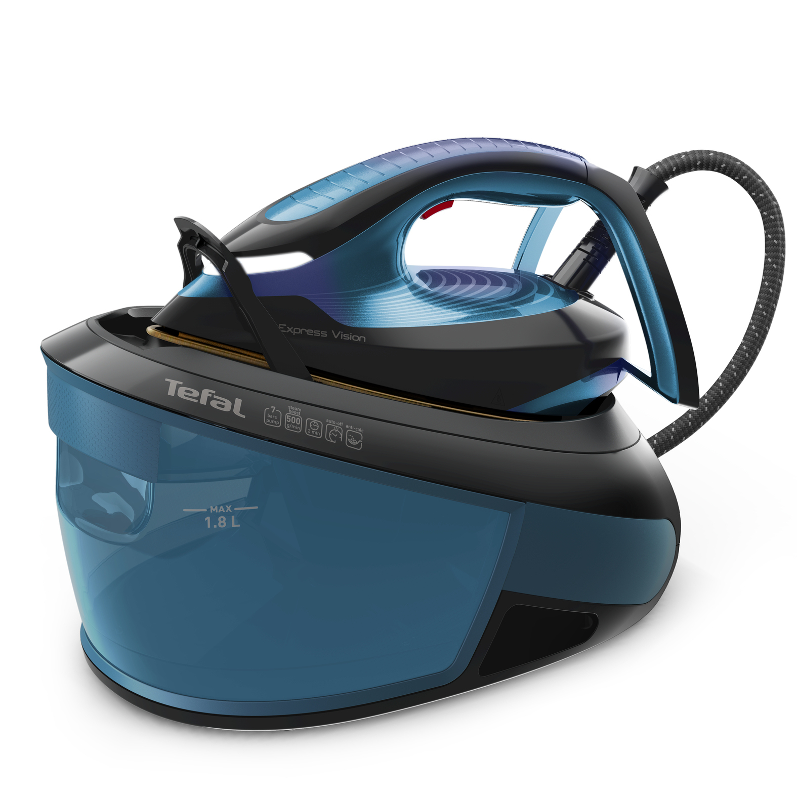 Tefal Express Vision SV8151 2800 W 1,8 L Durilium AirGlide Autoclean soleplate Blå, Sort