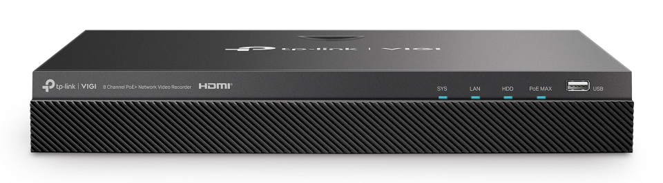 TP-Link VIGI NVR2008H-8MP-2TB Netværk videooptager (NVR) Sort