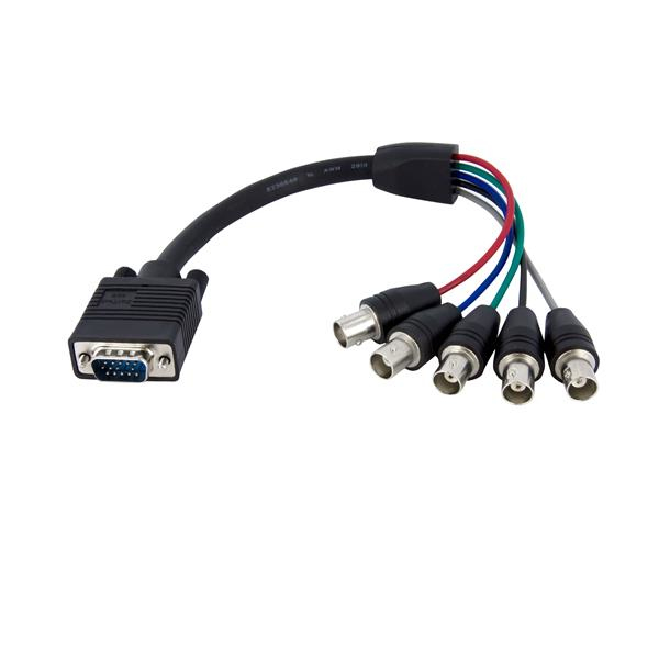 StarTech.com VGABNCMF1 videokabel adapter 0,3 m VGA (D-Sub) 5 x BNC Sort