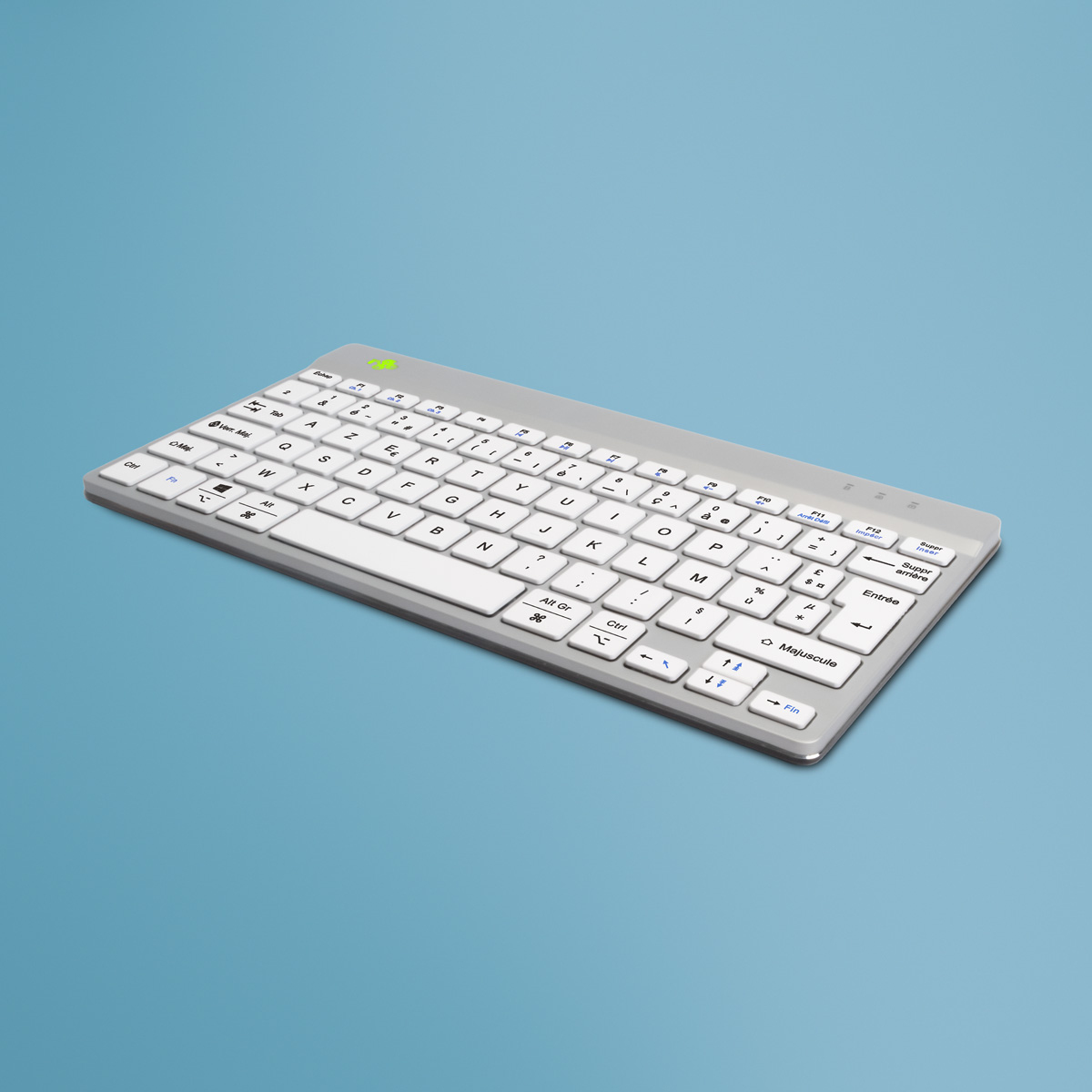 R-Go Tools Ergonomisch toetsenbord R-Go Compact Break, compact toetsenbord met pauzesoftware, AZERTY (FR), Bluetooth, wit