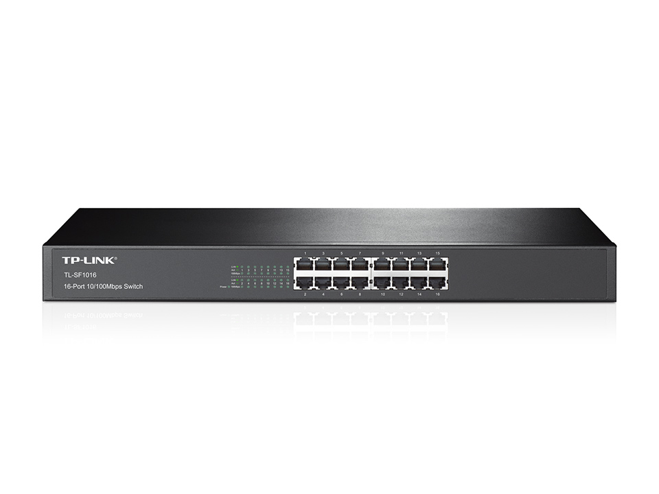 TP-Link TL-SF1016 netværksswitch Ikke administreret Fast Ethernet (10/100) 1U Sort