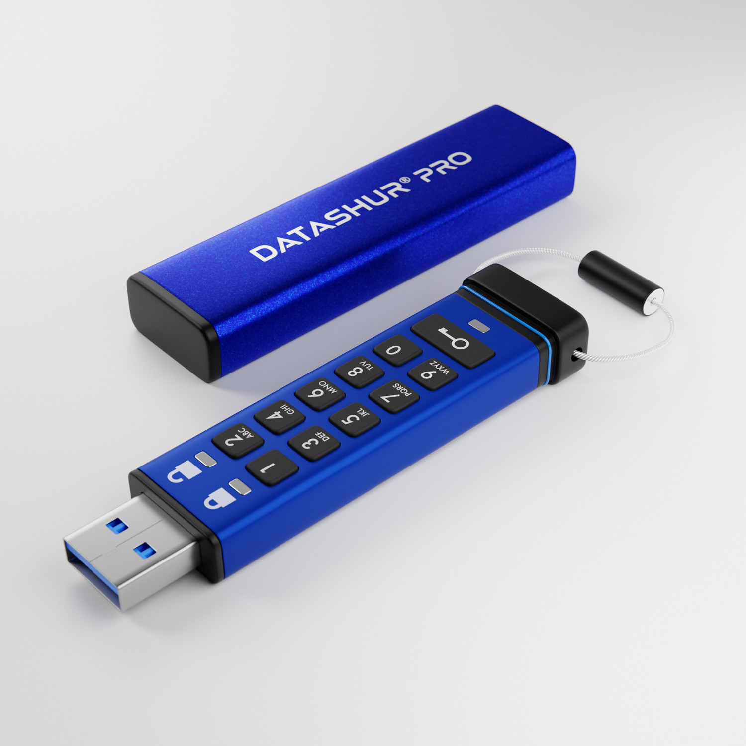 iStorage datAshur Pro USB-nøgle 8 GB USB Type-A 3.2 Gen 1 (3.1 Gen 1) Blå