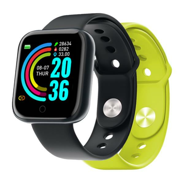 Nilox NXSWTRAILBANDYL Smartwatch og sportsur 3,66 cm (1.44") Digital 240 x 240 pixel Berøringsskærm Sort