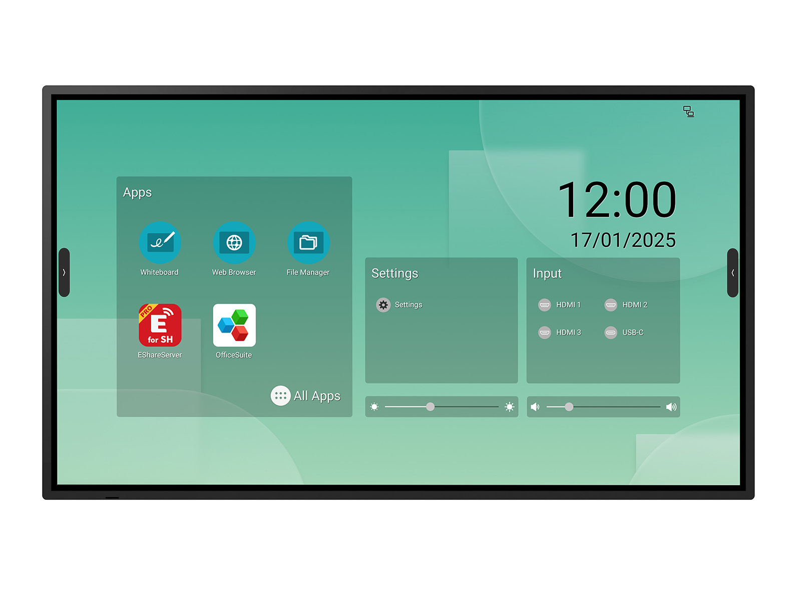 SHARP/NEC Sharp LM431 Digital fladpaneldisplay 109,2 cm (43") LED Wi-Fi 500 cd/m² 4K Ultra HD Sort Berøringsskærm Indbygget processer Android 18/7
