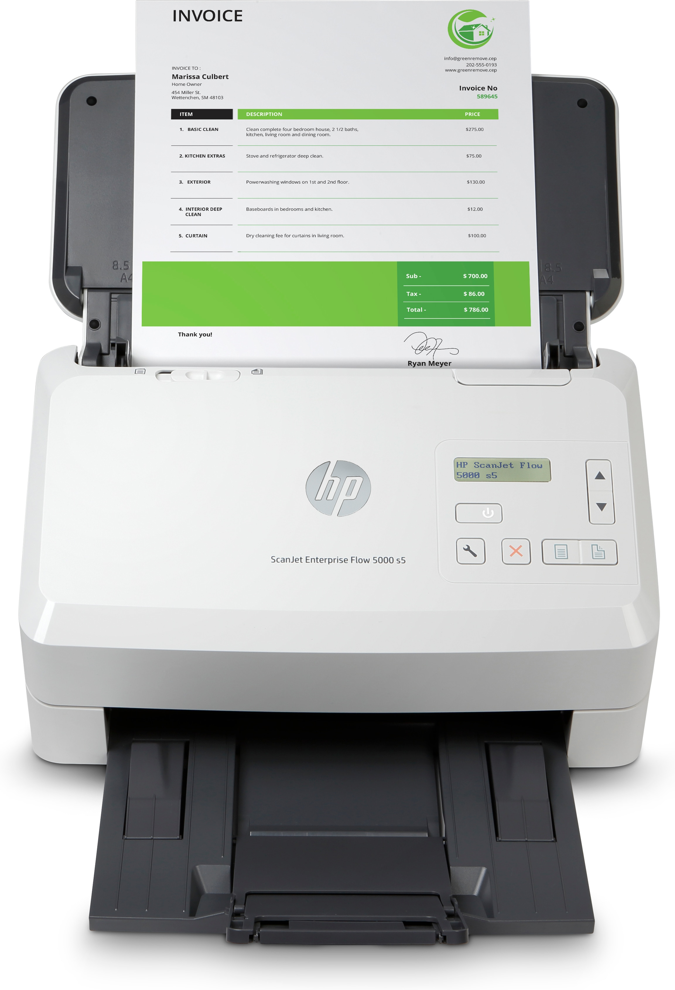 HP Scanjet Enterprise Flow 5000 s5 Skanner med papir-tilførsel 600 x 600 dpi A4 Hvid