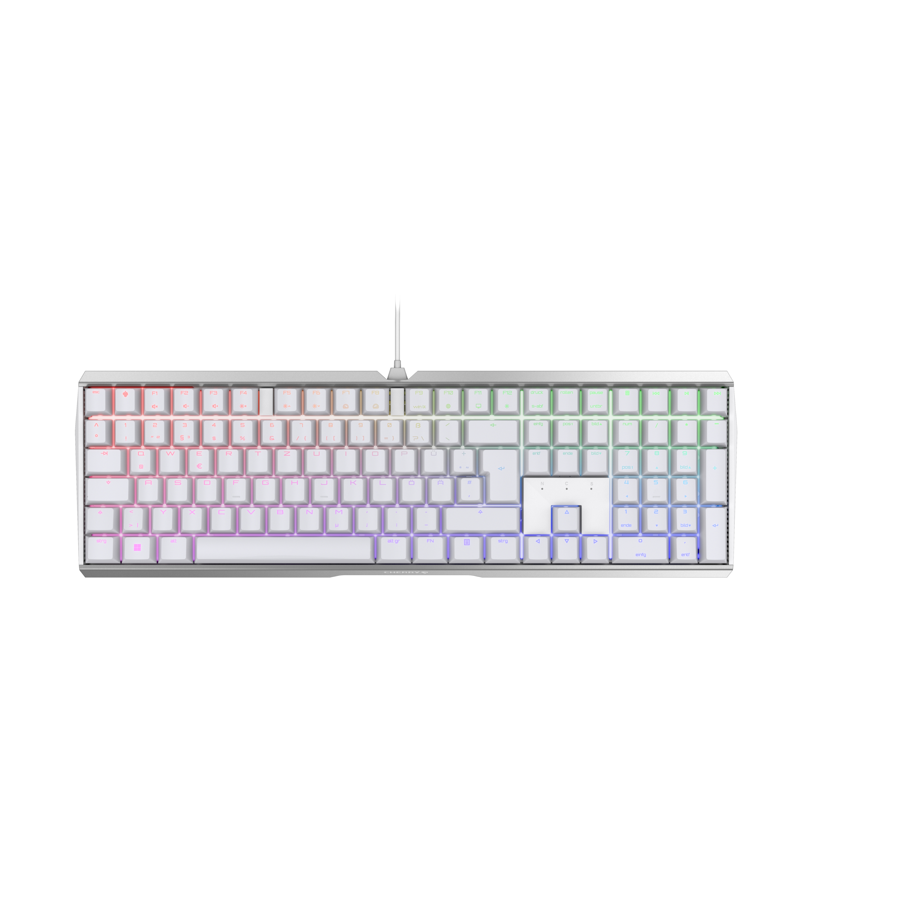 CHERRY MX 3.0S RGB tastatur Spil USB QWERTZ Tysk Hvid